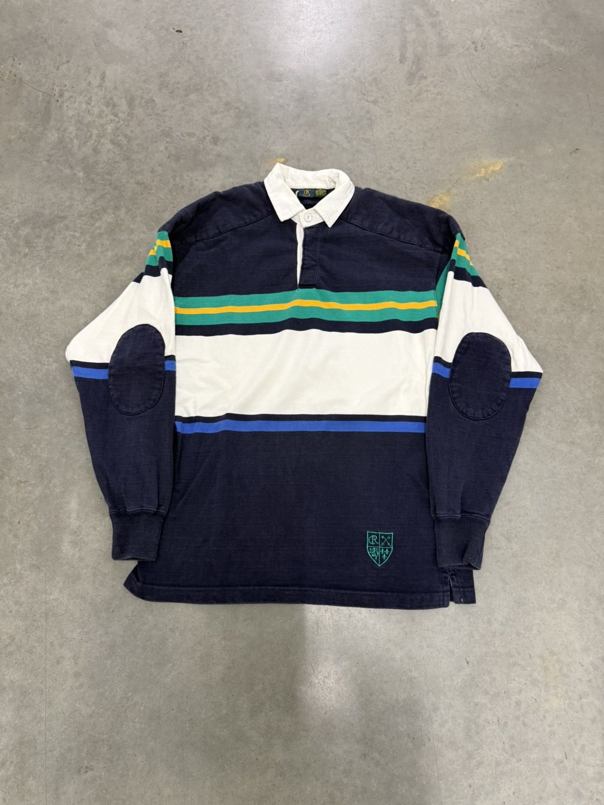 Polo Ralph Lauren Club Room Polo Paded Rugby Long Sleeve Navy Vintage Crest 90 Size US M / EU 48-50 / 2 - 1 Thumbnail
