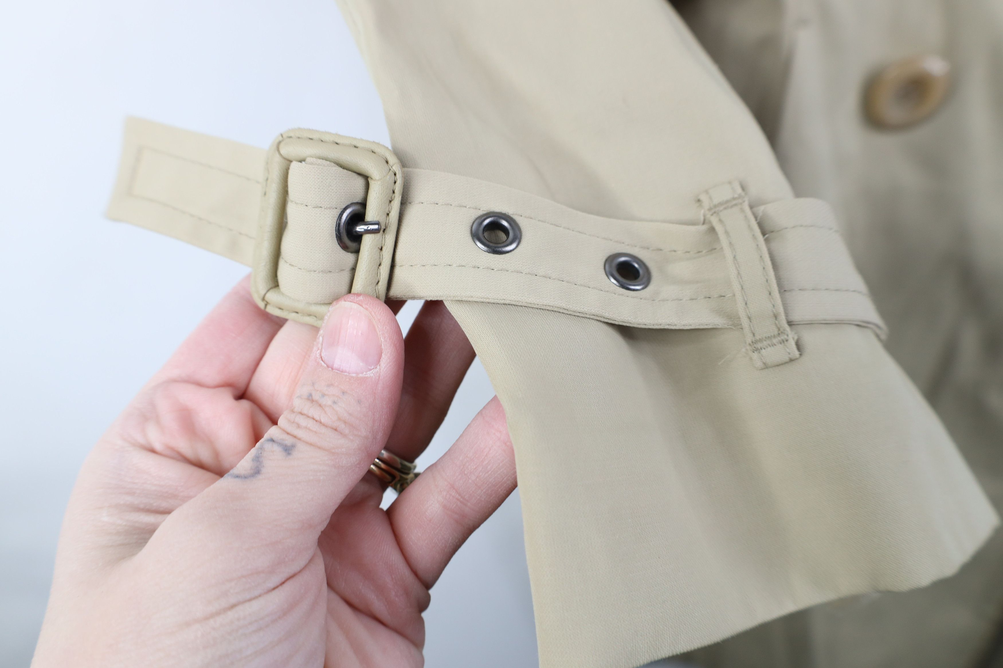Vintage Vintage 90s Y2K Streetwear Trench Coat Rain Jacket Beige Size XL / US 12-14 / IT 48-50 - 7 Thumbnail