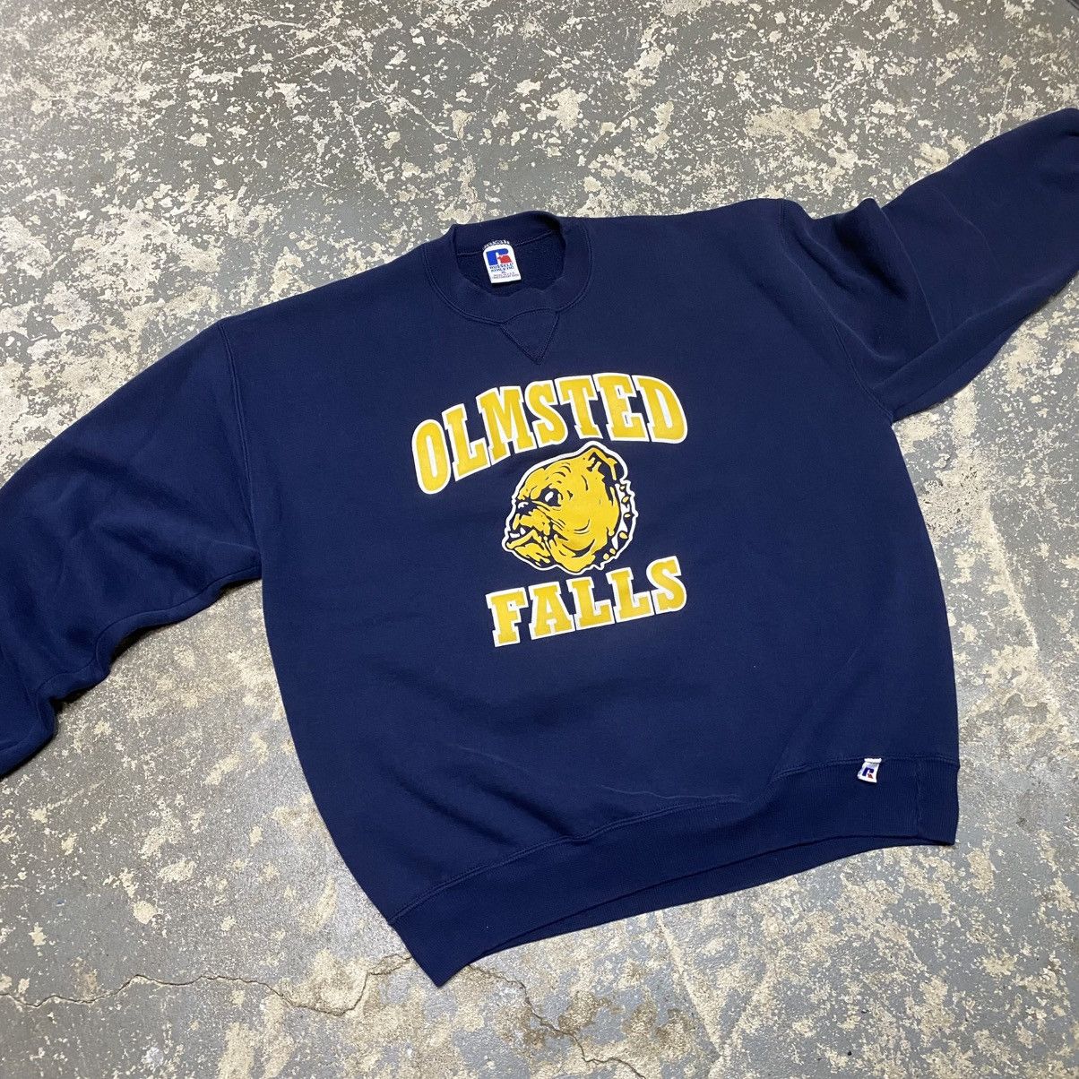Russell Athletic × Vintage Vintage Russell Athletic Olmsted Falls Navy Boxy Crewneck US Size US XL / EU 56 / 4 - 5 Thumbnail