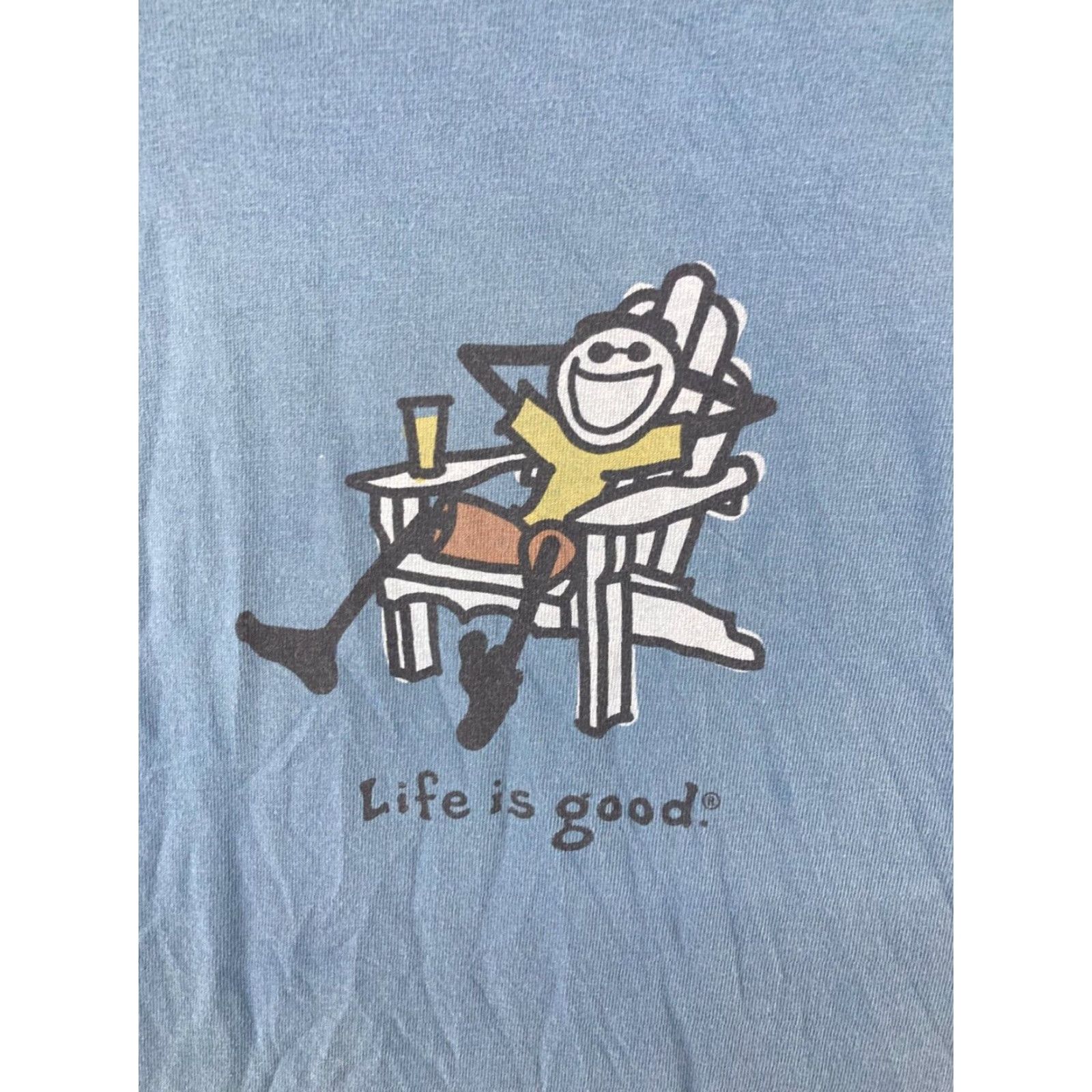 Life is Good Life Is Good Graphic Print T-Shirt Small Blue Classic Fit Beach Outdoor Mens Size US S / EU 44-46 / 1 - 4 Thumbnail