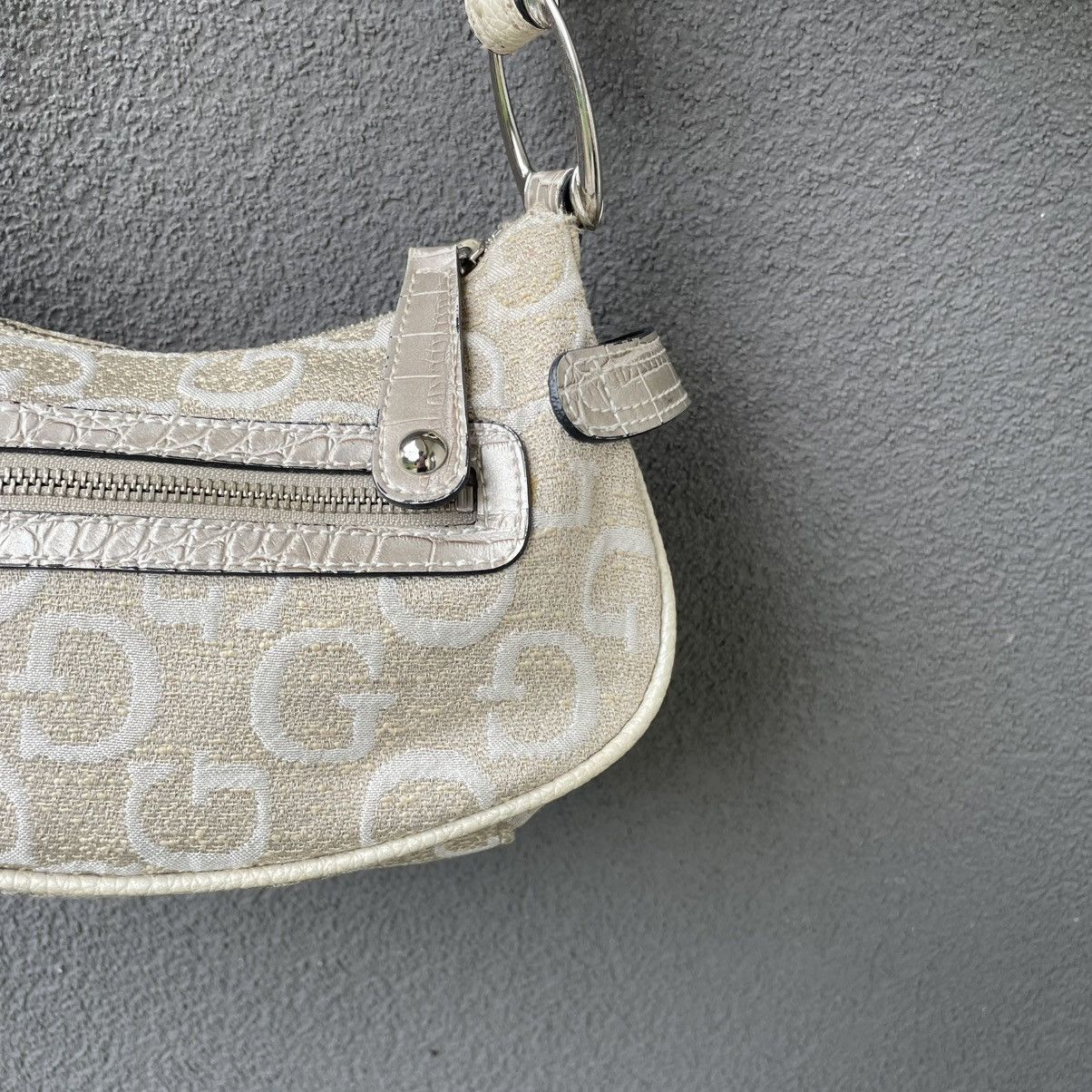 Guess Vintage Handbag Guess Beige Denim Y2K Style Women’s Size ONE SIZE - 11 Thumbnail