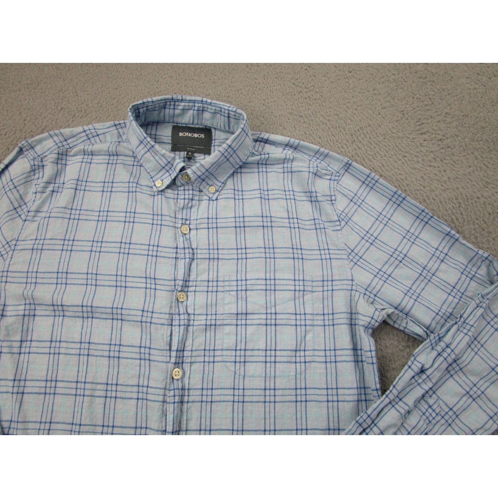 Bonobos Bonobos Shirt Mens M Slim Blue Button-Down Long Sleeve Preppy Casual Lightweight Size US M / EU 48-50 / 2 - 3 Thumbnail