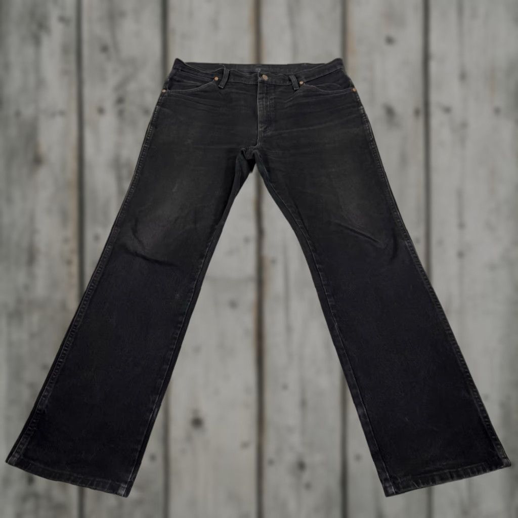 Wrangler Wrangler Jeans Slim Straight Denim Jeans 936 90s Cowboy Black 36x32 Mens Regular Leather Logo Embroidered USA Size US 36 / EU 52 - 1 Thumbnail