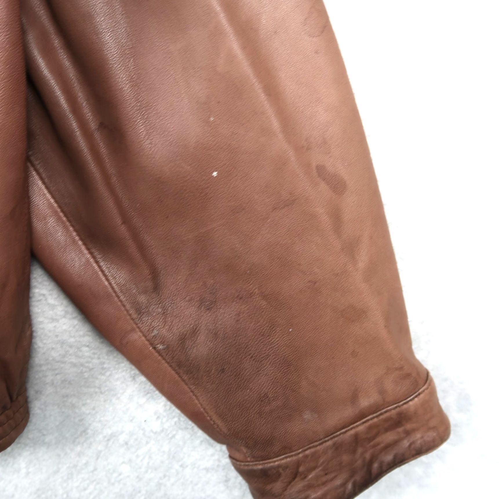 Golden Bear Golden Bear Leather Jacket Men's XL Regular Zip Up Bomber Brown 90s Classic Vintage Theme Casual Travel Winter Fall Spring Zip Full Zip Size US XL / EU 56 / 4 - 4 Thumbnail