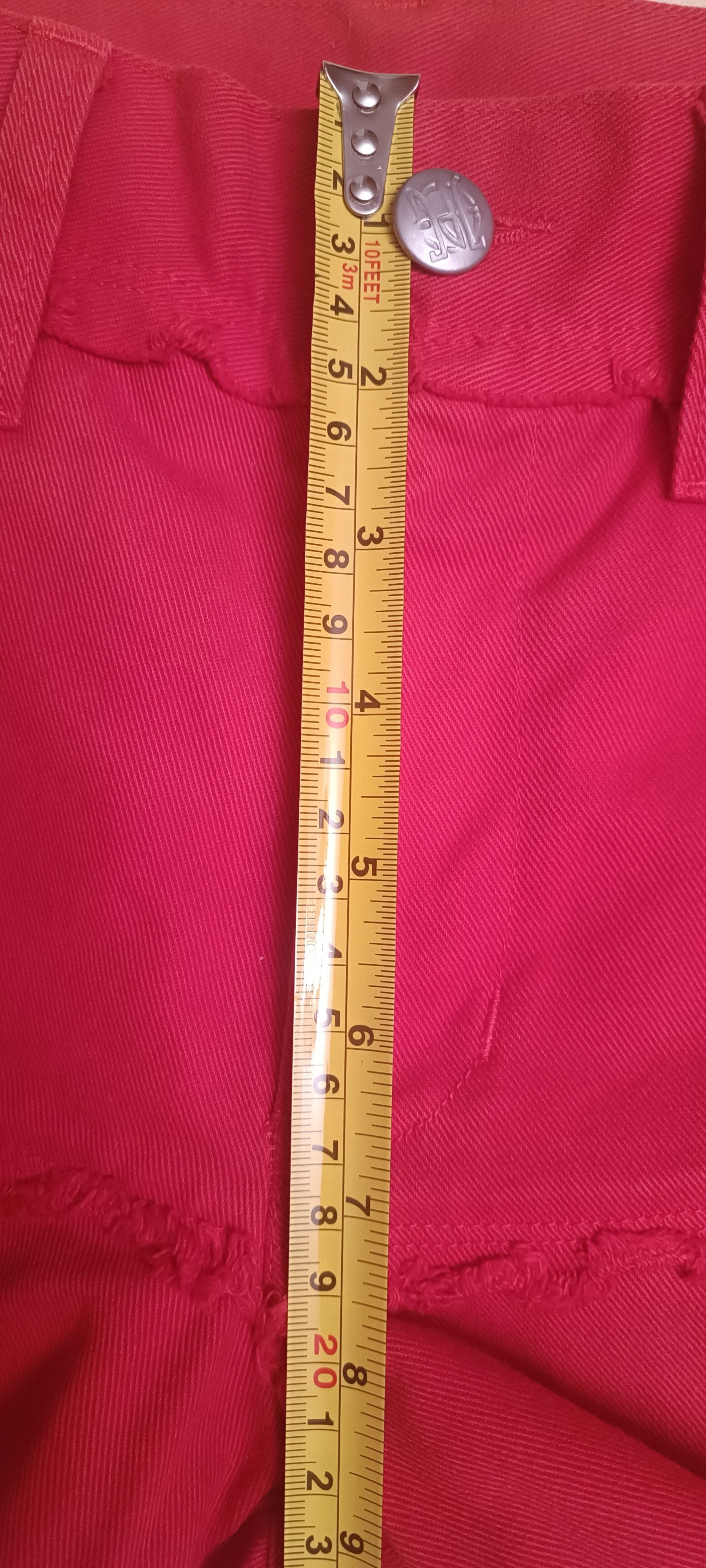Jean Paul Gaultier 90's - Red denim shorts with fringes Size 26" / US 2 / IT 38 - 15 Thumbnail