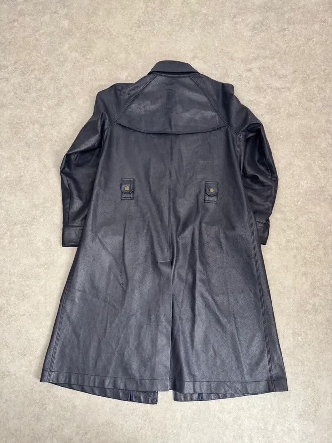 Balmain Balmain Navy Imperial Faux Leather Trench Coat Size US S / EU 44-46 / 1 - 5 Thumbnail