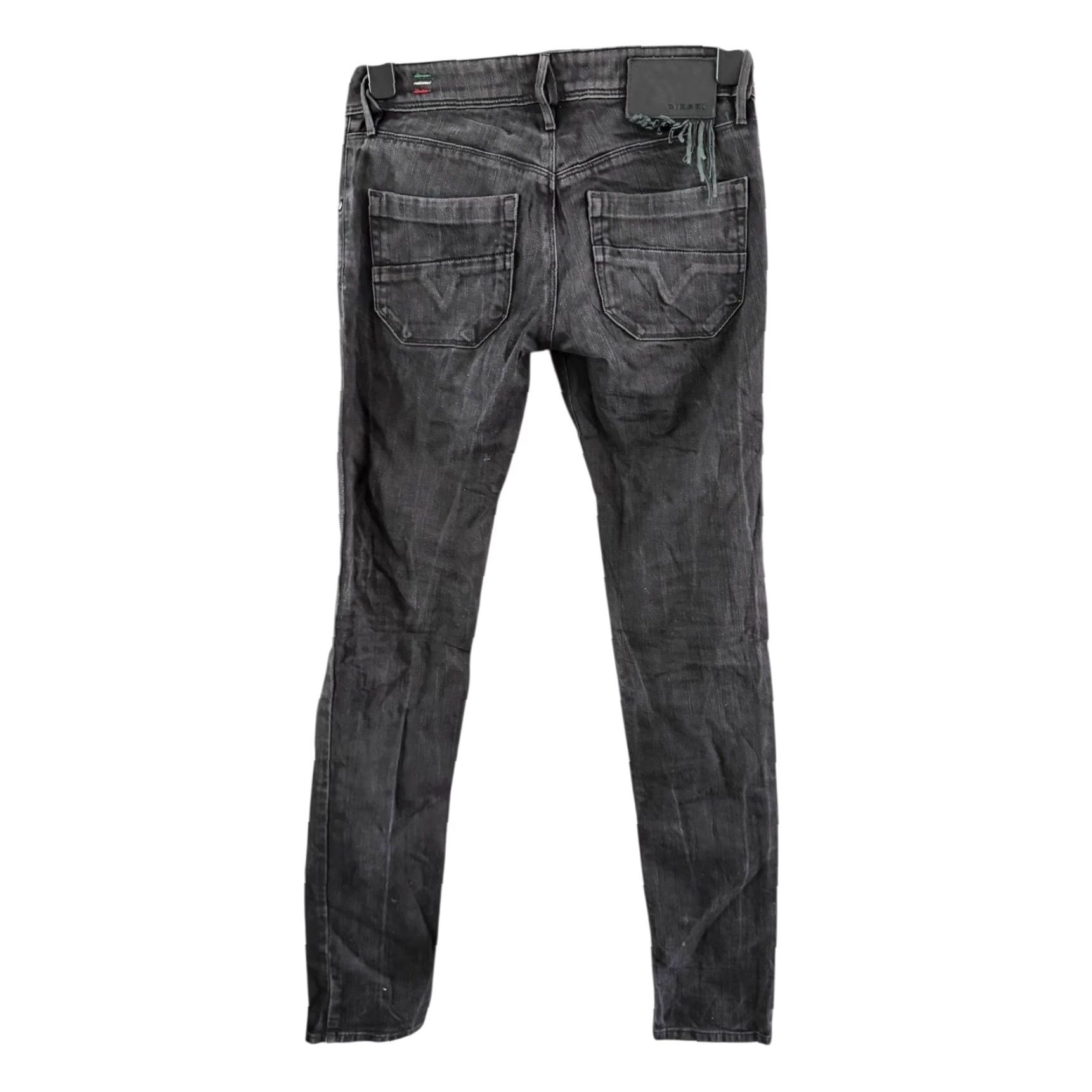Diesel DIESEL NEVY Jeans Women W25 L34 Stretch Black Grey Wash 008ZQ Made in Italy Skinny 5-Pocket Denim Size 42" / US 20 - 3 Thumbnail