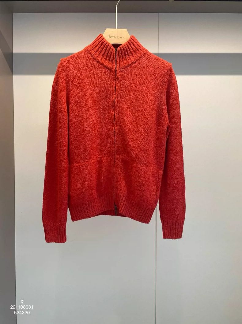 Loro Piana LORO PIANA Red cotton long-sleeved jacket Size XL / US 12-14 / IT 48-50 - 1 Thumbnail