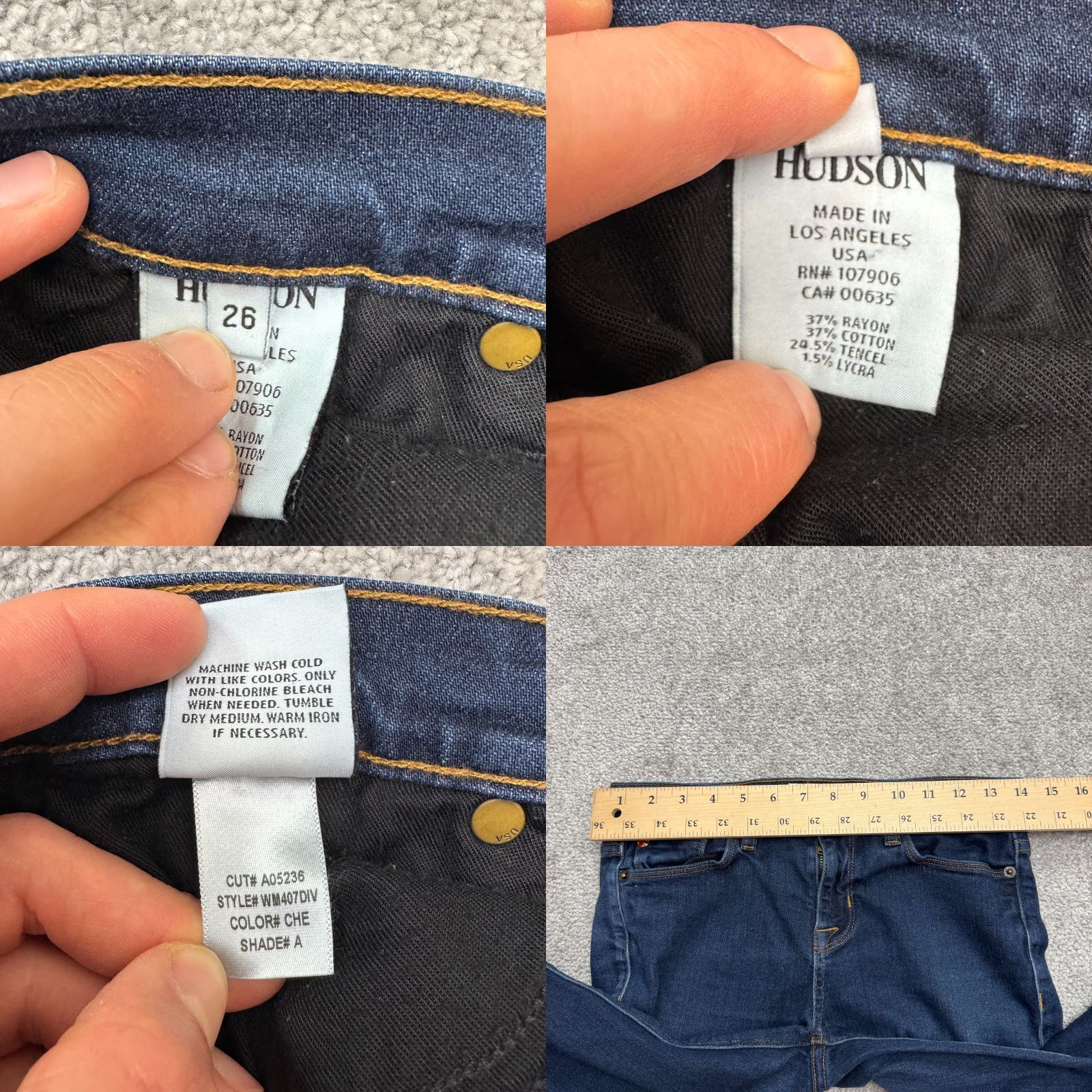 Hudson VINTAGE Hudson Women's Skinny Jeans 26 Dark Wash Cotton Blend Casual Slim Fit Mid Rise 28" Inseam Blue Girl Size 26" / US 2 / IT 38 - 8 Thumbnail