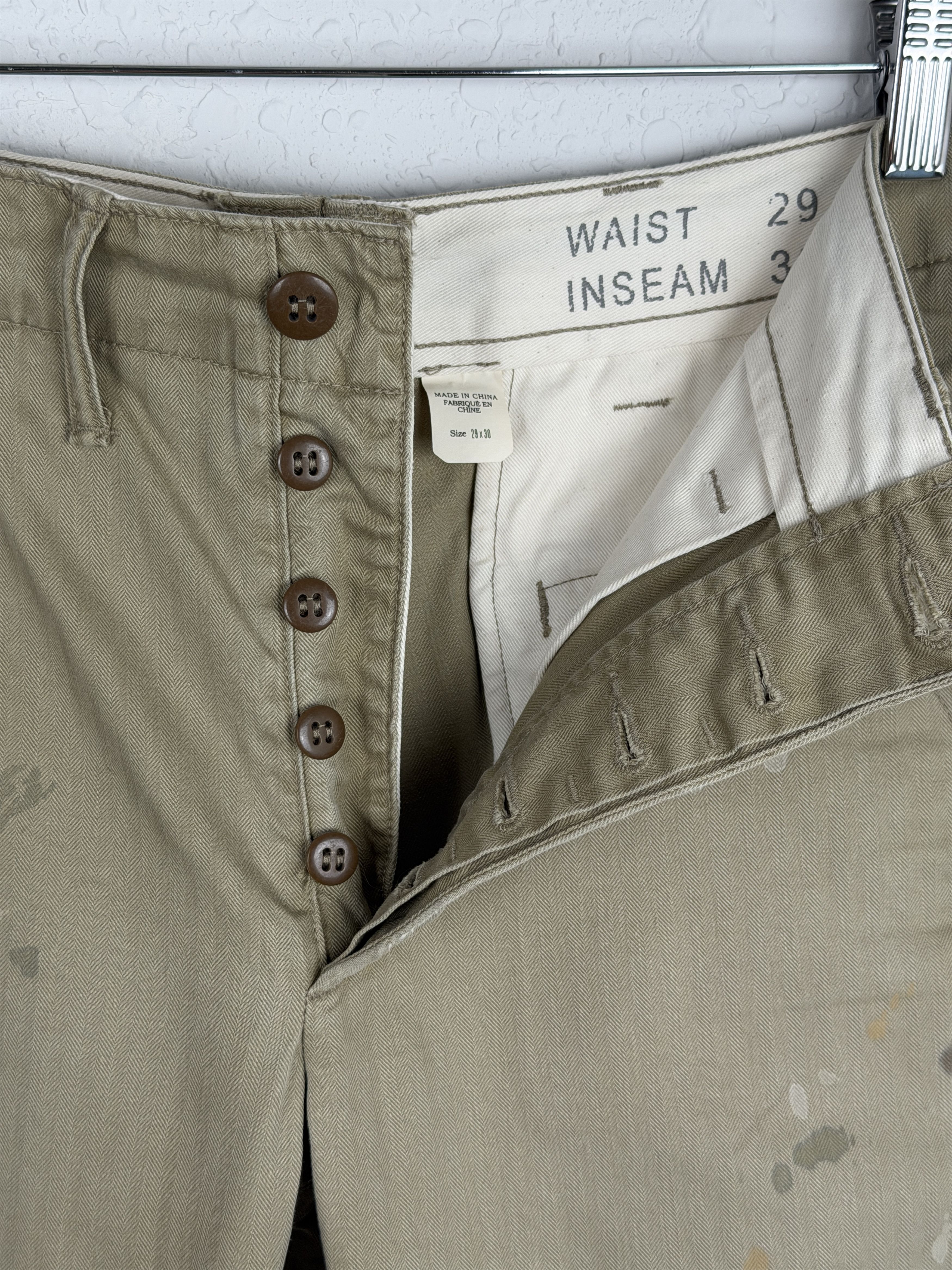RRL Ralph Lauren Officer Distressed Herringbone Pant Size US 30 / EU 46 - 8 Thumbnail