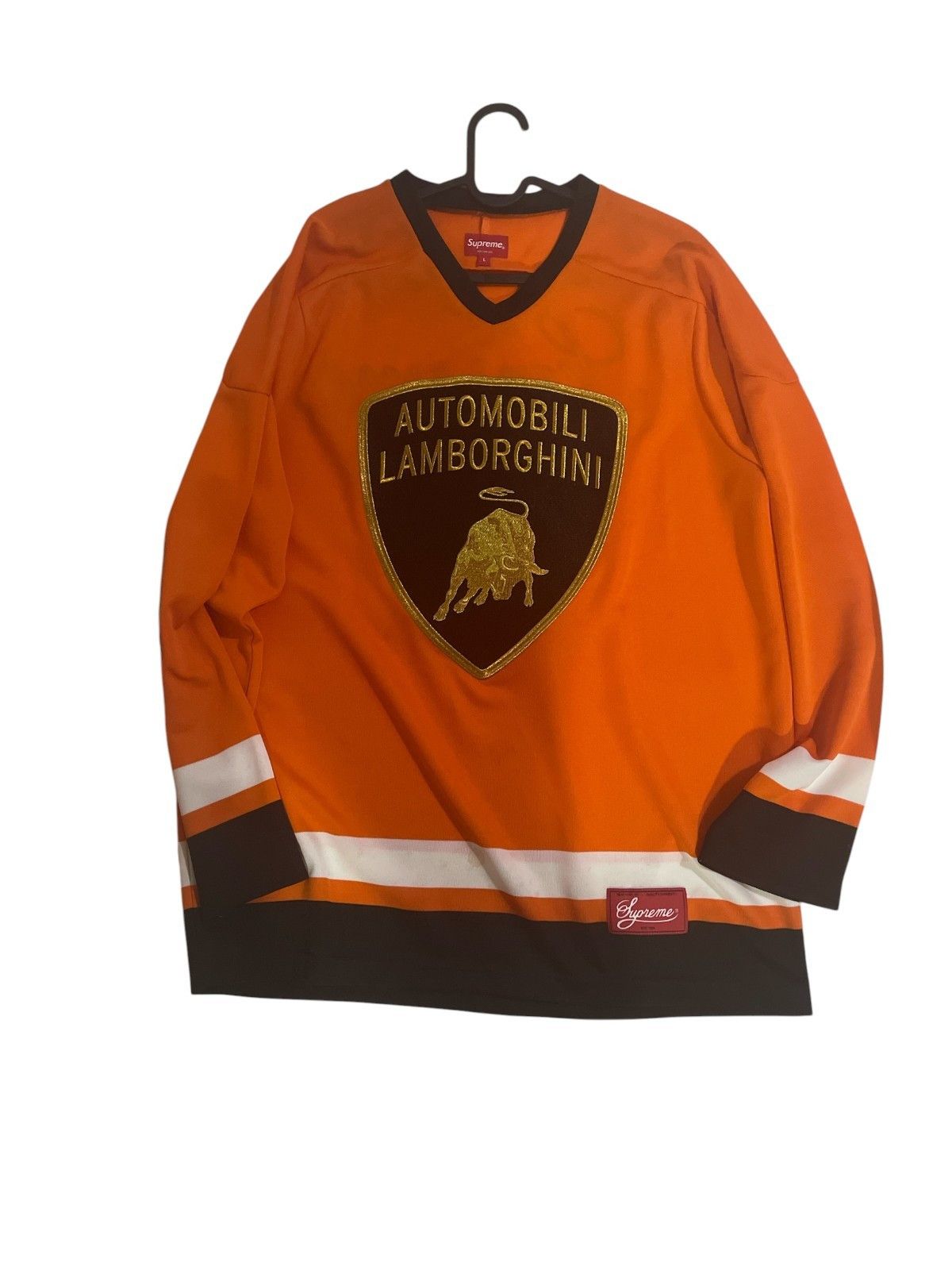 Supreme Supreme Lamborghini Hockey Jersey SS20 Orange Men's Large Size US L / EU 52-54 / 3 - 1 Thumbnail
