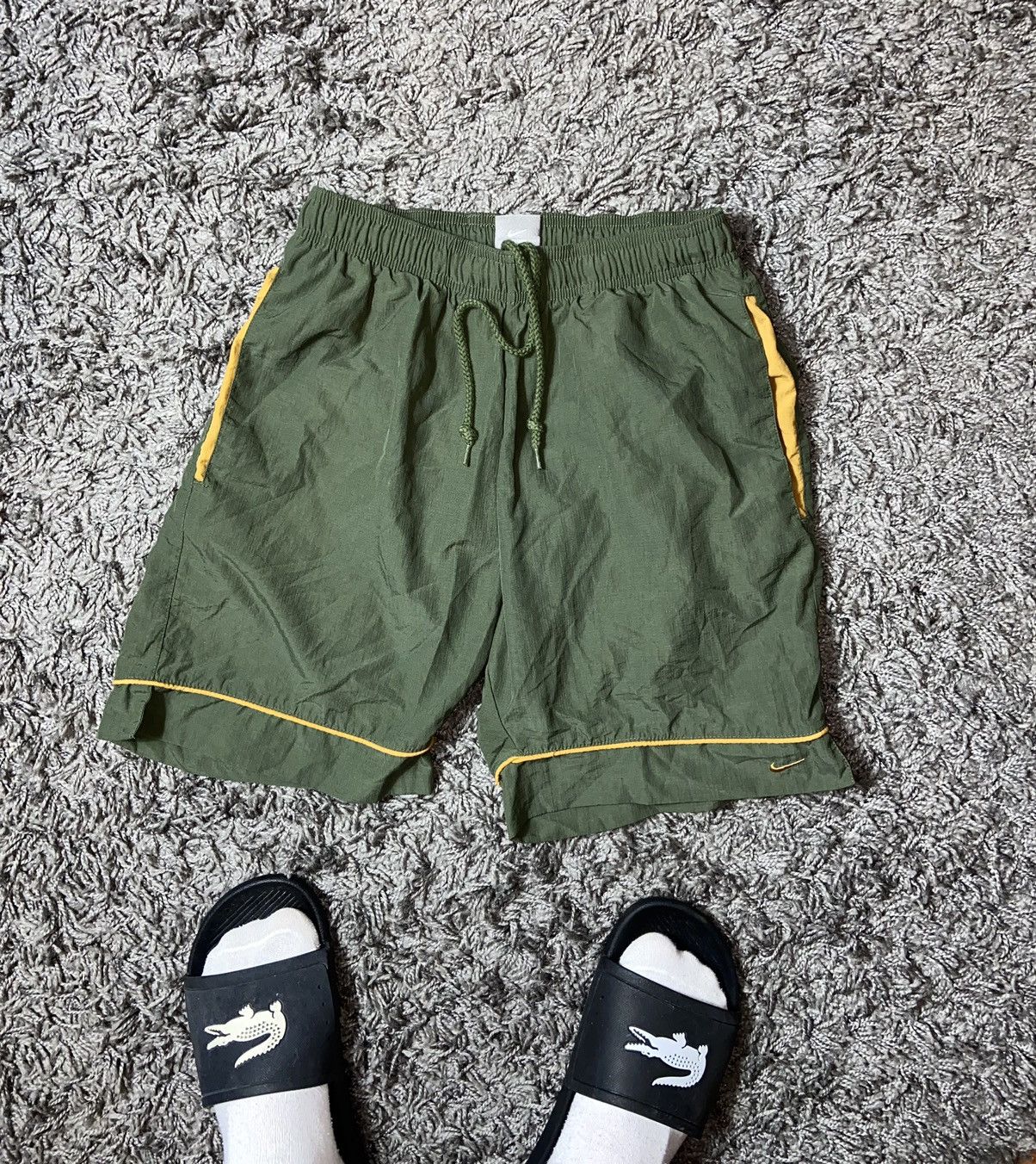 Nike × Vintage NIKE VINTAGE 00s NYLON MILITARY HUNTER STYLE SWOOSH SHORTS Size US 31 - 1 Thumbnail