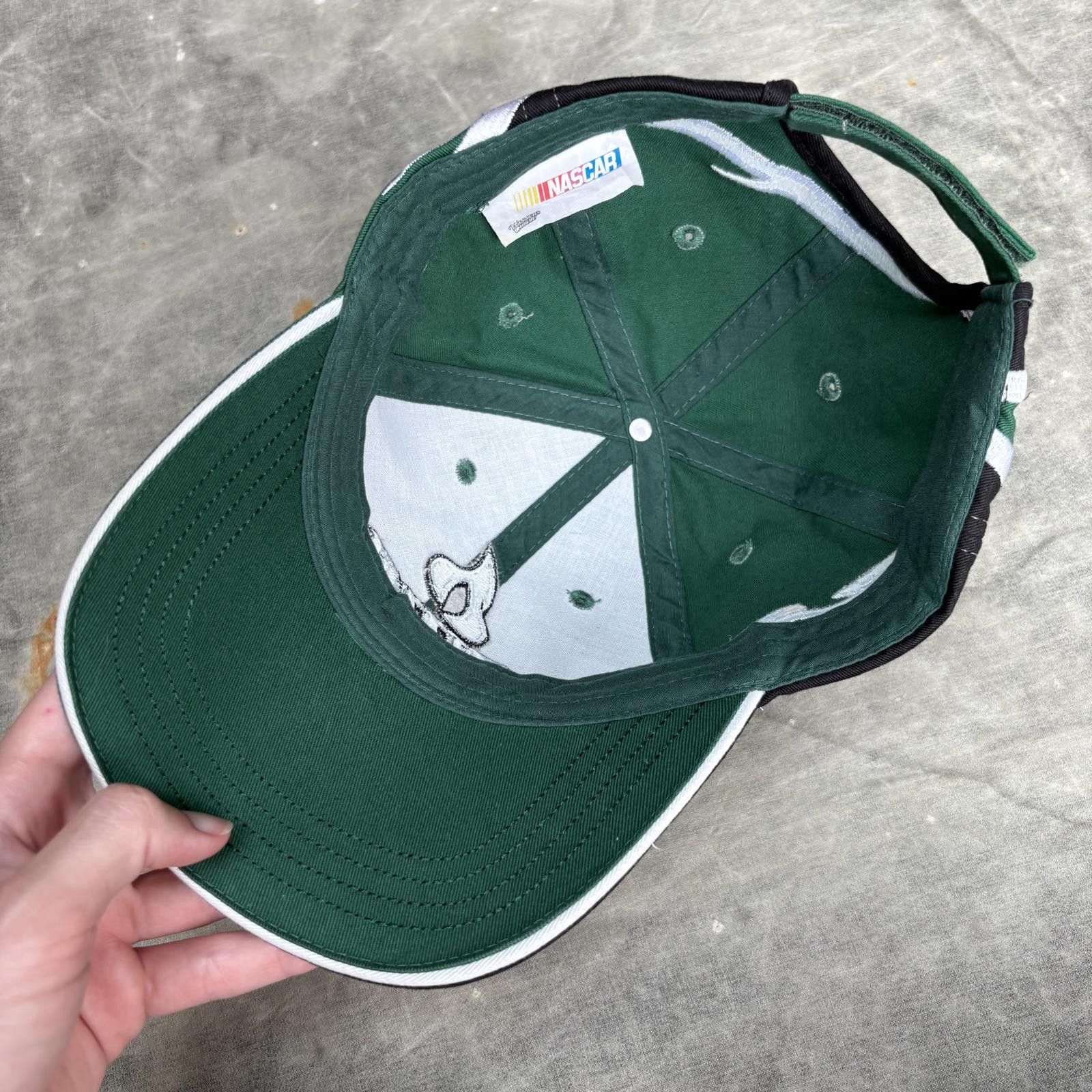 NASCAR × Vintage Vintage Y2K Dale Earnhardt Junior Fire Green NASCAR Hat Size ONE SIZE - 5 Thumbnail