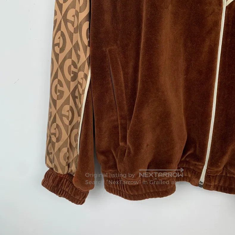 Gucci Gucci Brown letter stitching velvet zipper jacket Size US XS / EU 42 / 0 - 4 Thumbnail