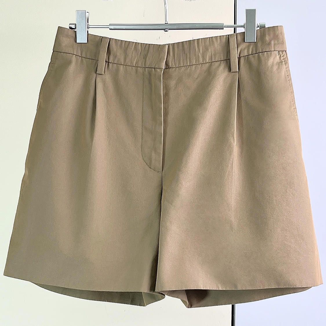 Prada Prada Leather Trim Cotton Shorts Size 38 Size 26" / US 2 / IT 38 - 1 Thumbnail