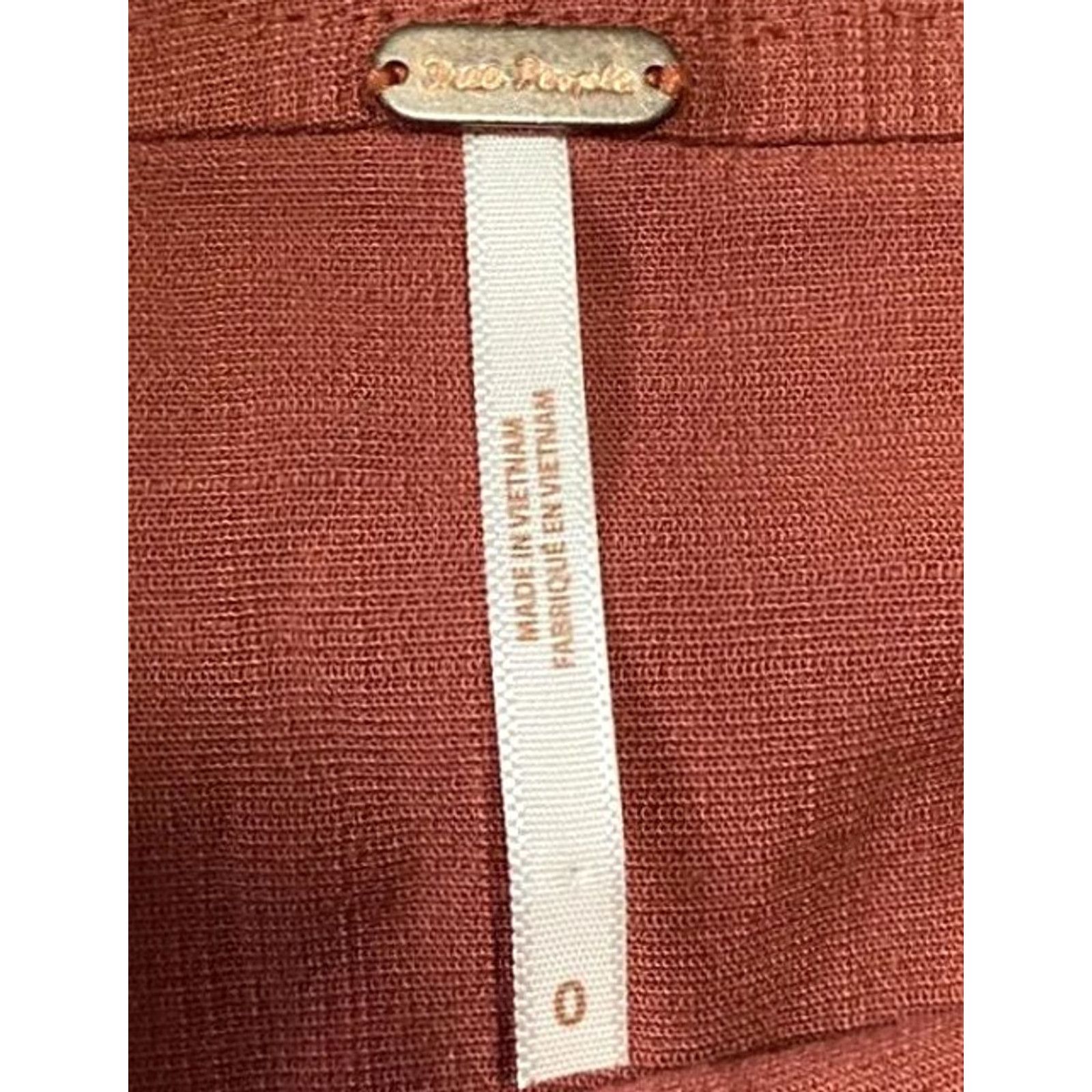 Free People Free People Skirt Womens Size 0 Light Brown Faux Wrap Pull On Short Asymmetric Wrap Front 28-14 Regular Cotton Blend Casual Size 25" / US 0 / IT 36 - 6 Thumbnail