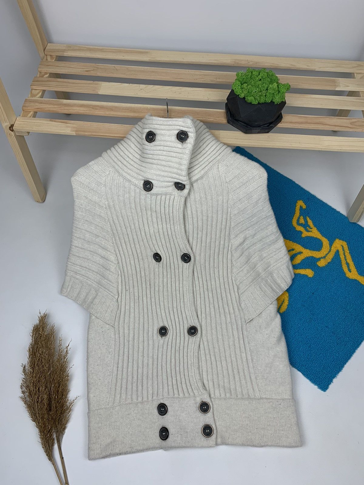 Bally × Designer Bally Heavy Knit Wool Pocket Oversize Poncho Size S / US 4 / IT 40 - 2 Thumbnail