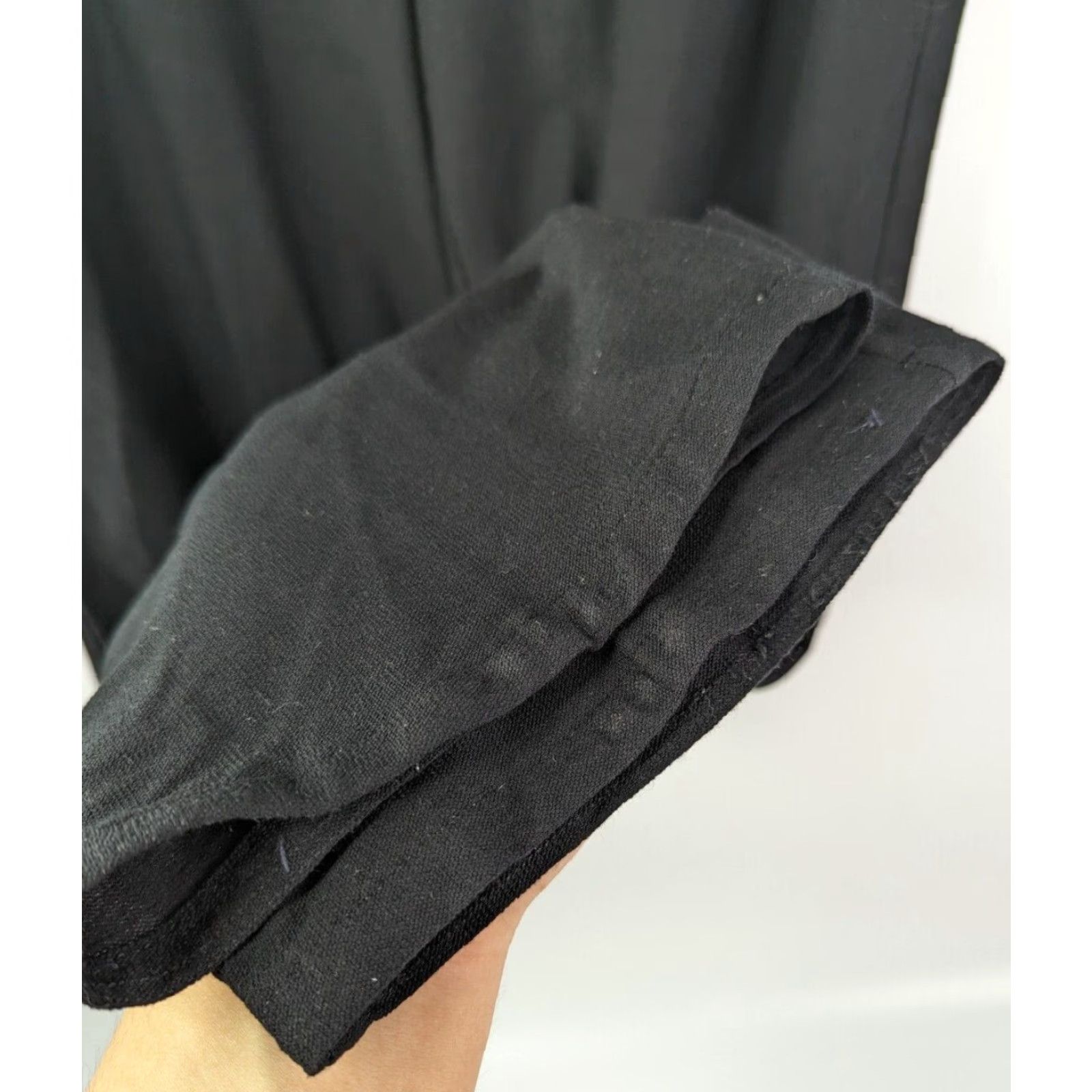 Eileen Fisher EILEEN FISHER Black Stretch Crepe Relaxed Leg Pants Women's L MADE IN USA Size 36" / US 14 / IT 50 - 3 Thumbnail