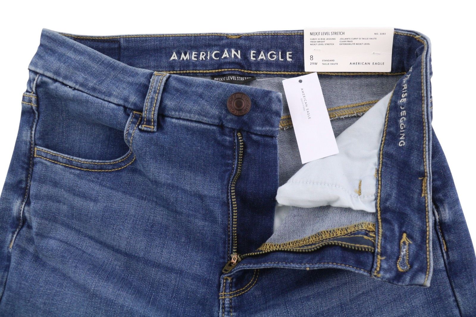American Eagle Outfitters CURVY HI-RISE JEGGING W29 Bright Jeans 88964 Size 29" - 5 Thumbnail