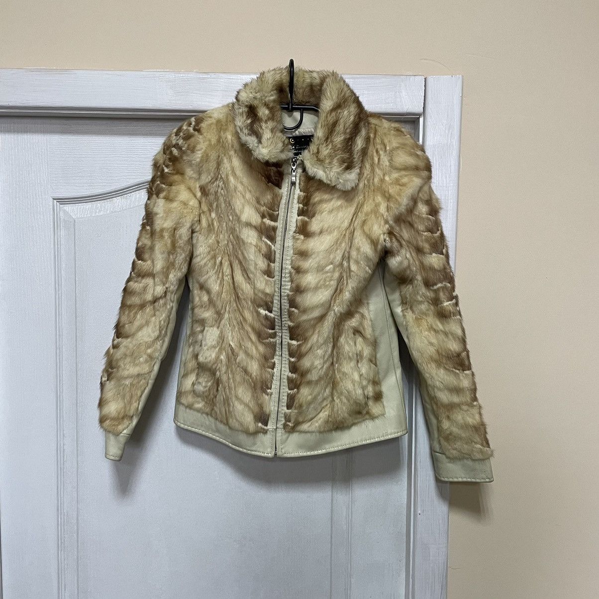 Enchantement Fox Fur Mohair bomber faux mohair mesh Jacket