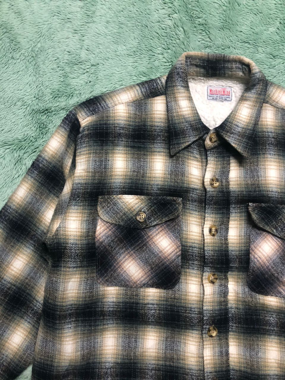 Japanese Brand Vtg Shadows Plaid Machope Mind Flannel Sherpa Lined Jacket Size US L / EU 52-54 / 3 - 6 Thumbnail
