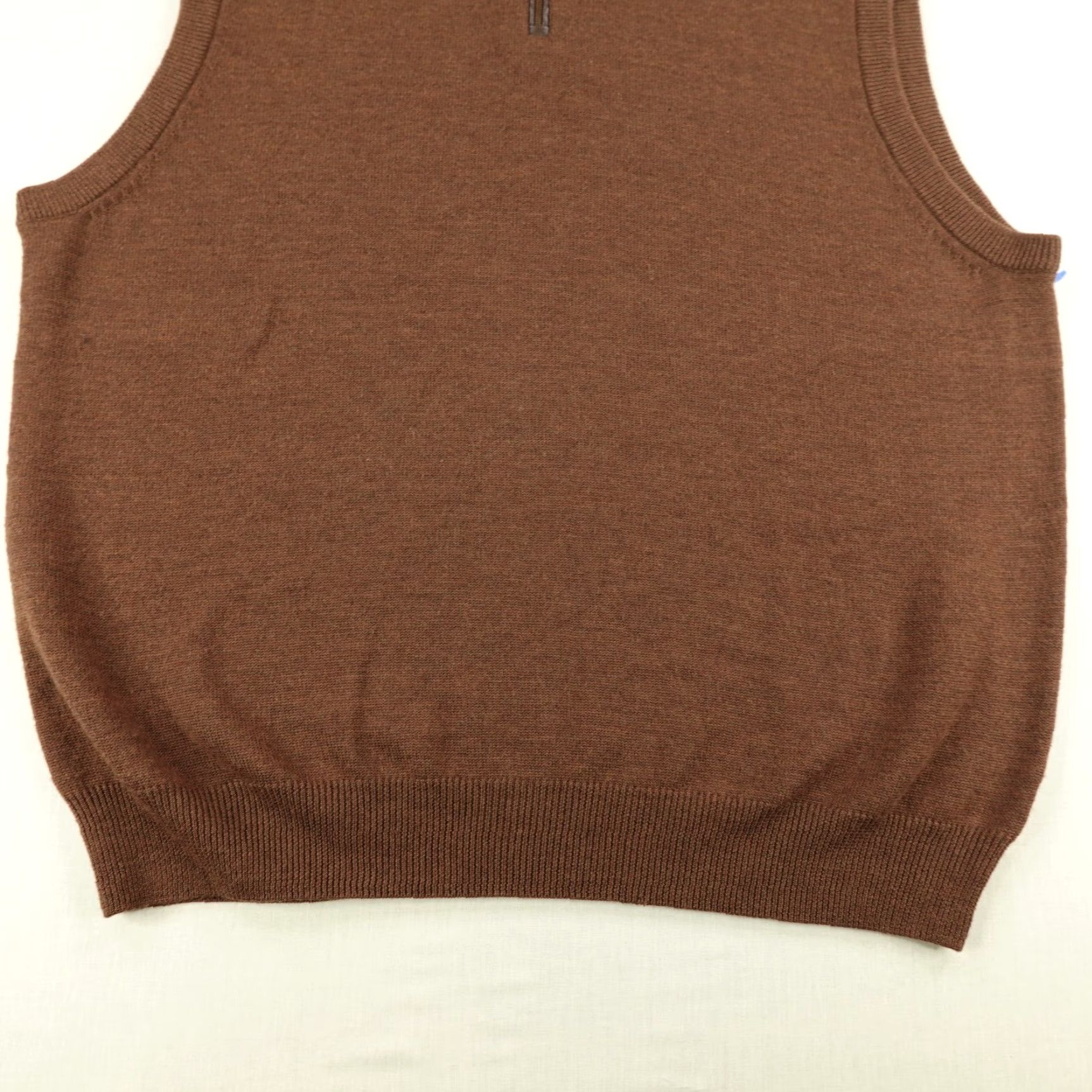 Vintage VINTAGE Viyella Sweater Vest Mens 2XL Brown 1/4 Zip Mock Neck Knit Wool Sleeveless Pullover Casual Business Mens Size US XXL / EU 58 / 5 - 3 Thumbnail