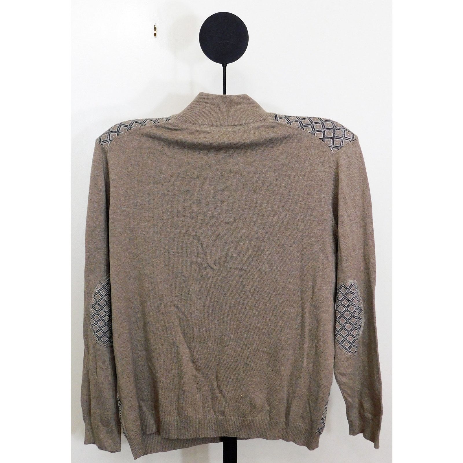 Tasso Elba Tasso Elba 1/2 Zip Diamond Knit Patch Sweater - XL Size US XL / EU 56 / 4 - 2 Thumbnail