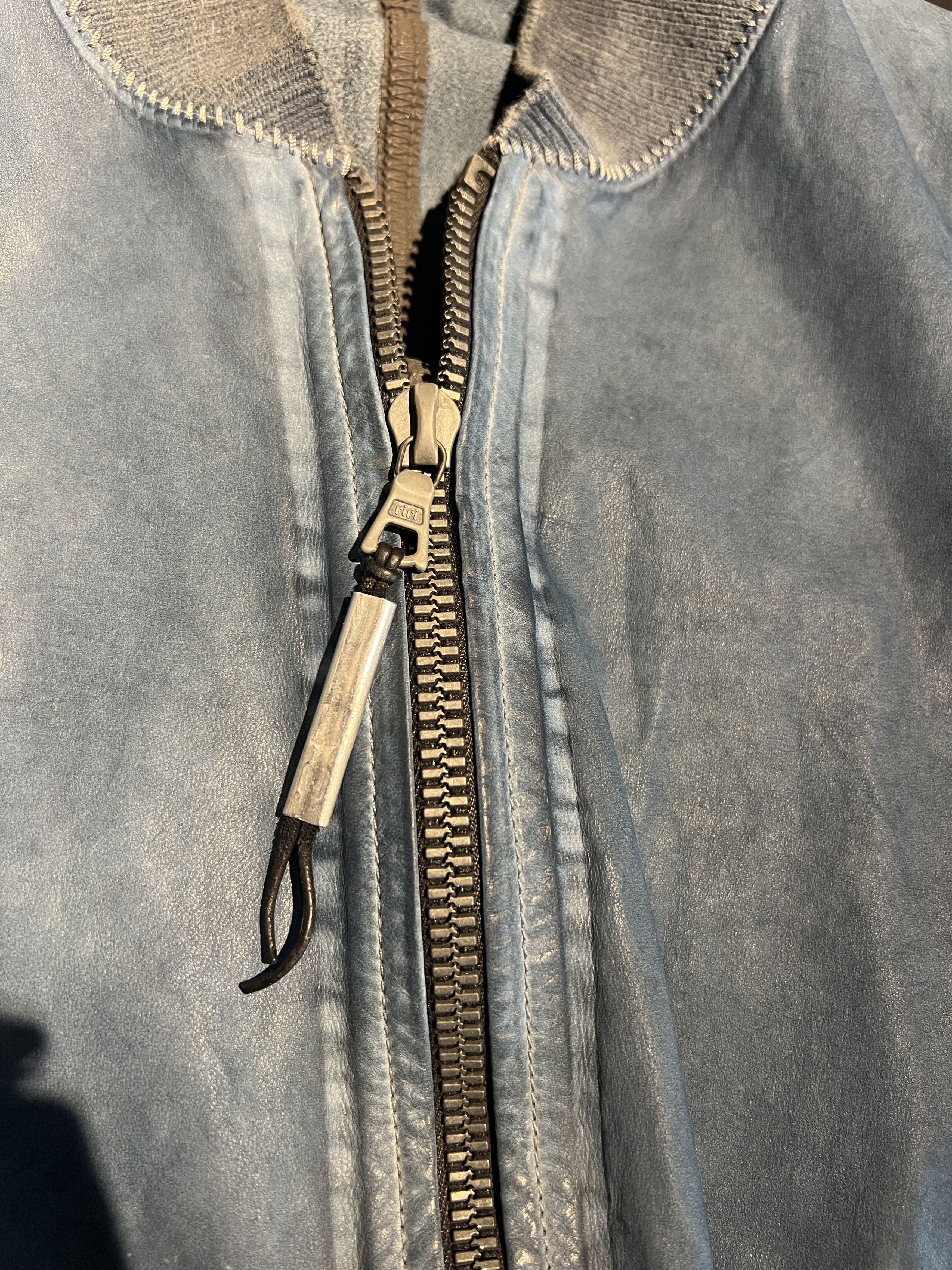 Isaac Sellam Experience Isaac Sellam Blue Calf Leather Bomber (FR 46 / S) Size US S / EU 44-46 / 1 - 5 Thumbnail