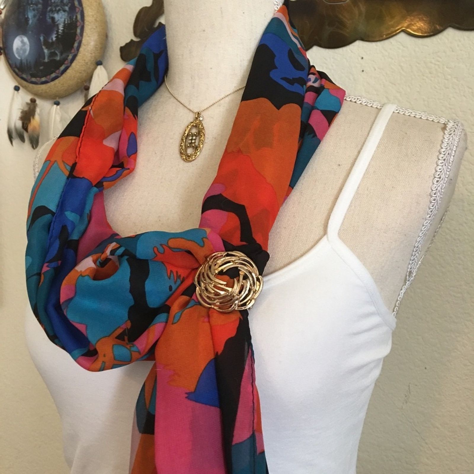 Vintage Vintage gold tone swirl design scarf clip Size ONE SIZE - 6 Thumbnail