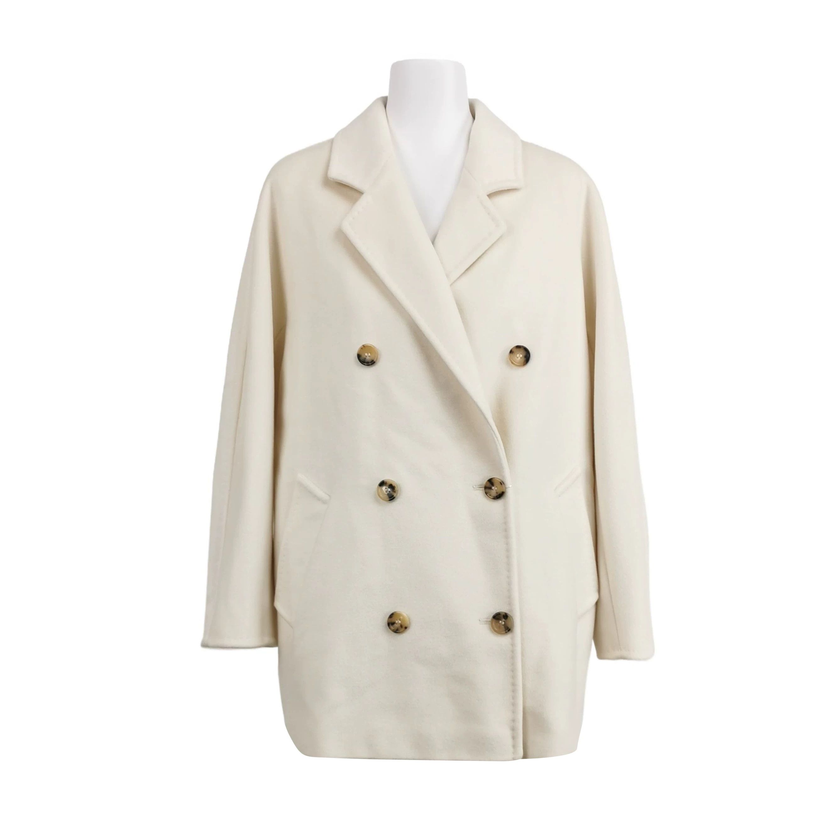 Max Mara MaxMara Fleece Blend Double-Breasted Lapel Coat Size S / US 4 / IT 40 - 1 Thumbnail