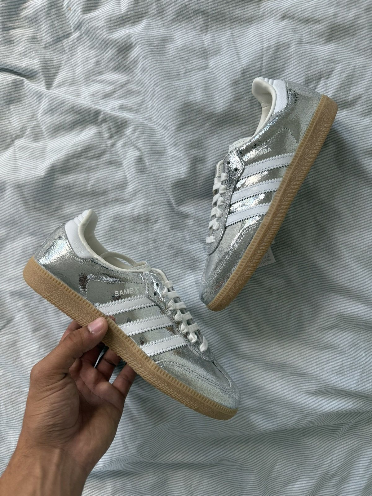 Adidas Samba OG – Silver Metallic – Size EU 39 1/3