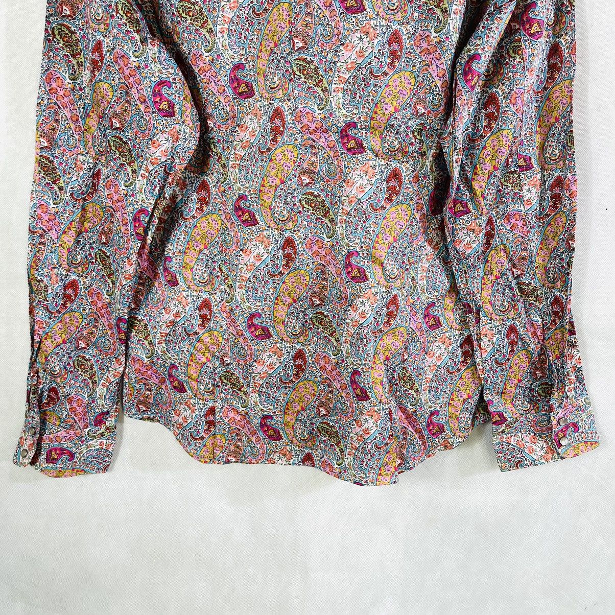 agnes b. Agnes B Homme Paris Paisley Psychedelic Pearl Snap Shirt Size US S / EU 44-46 / 1 - 7 Thumbnail