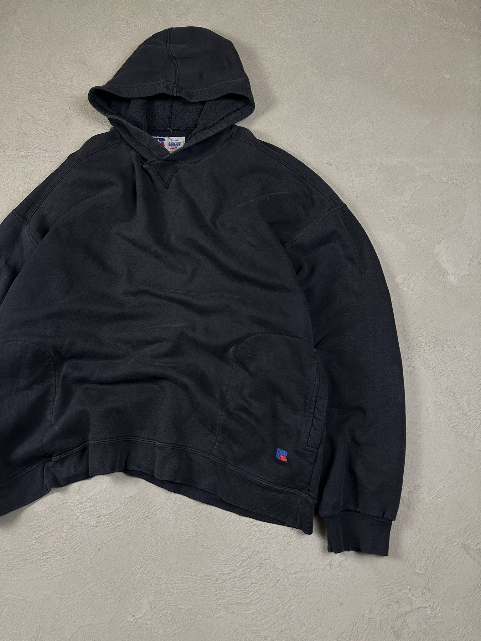 Russell Athletic 90s Vintage Russell Athletic Washed Faded Basic Boxy Hoodie Size US XL / EU 56 / 4 - 3 Thumbnail