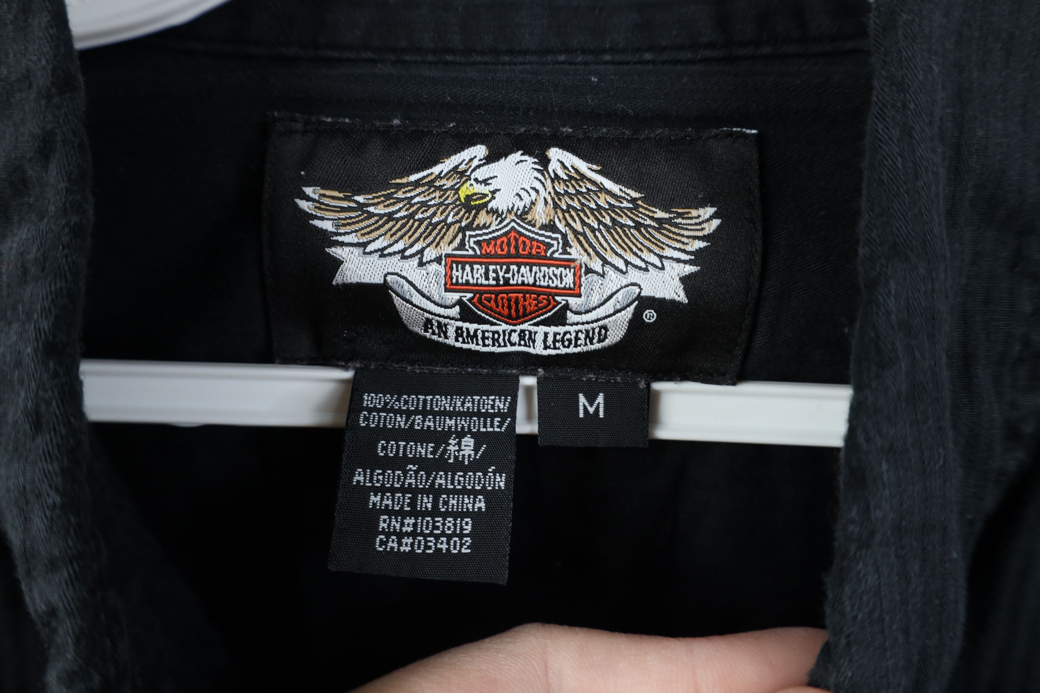 Harley Davidson Vintage Harley Davidson Spell Out Striped Button Shirt Black Size US M / EU 48-50 / 2 - 8 Thumbnail