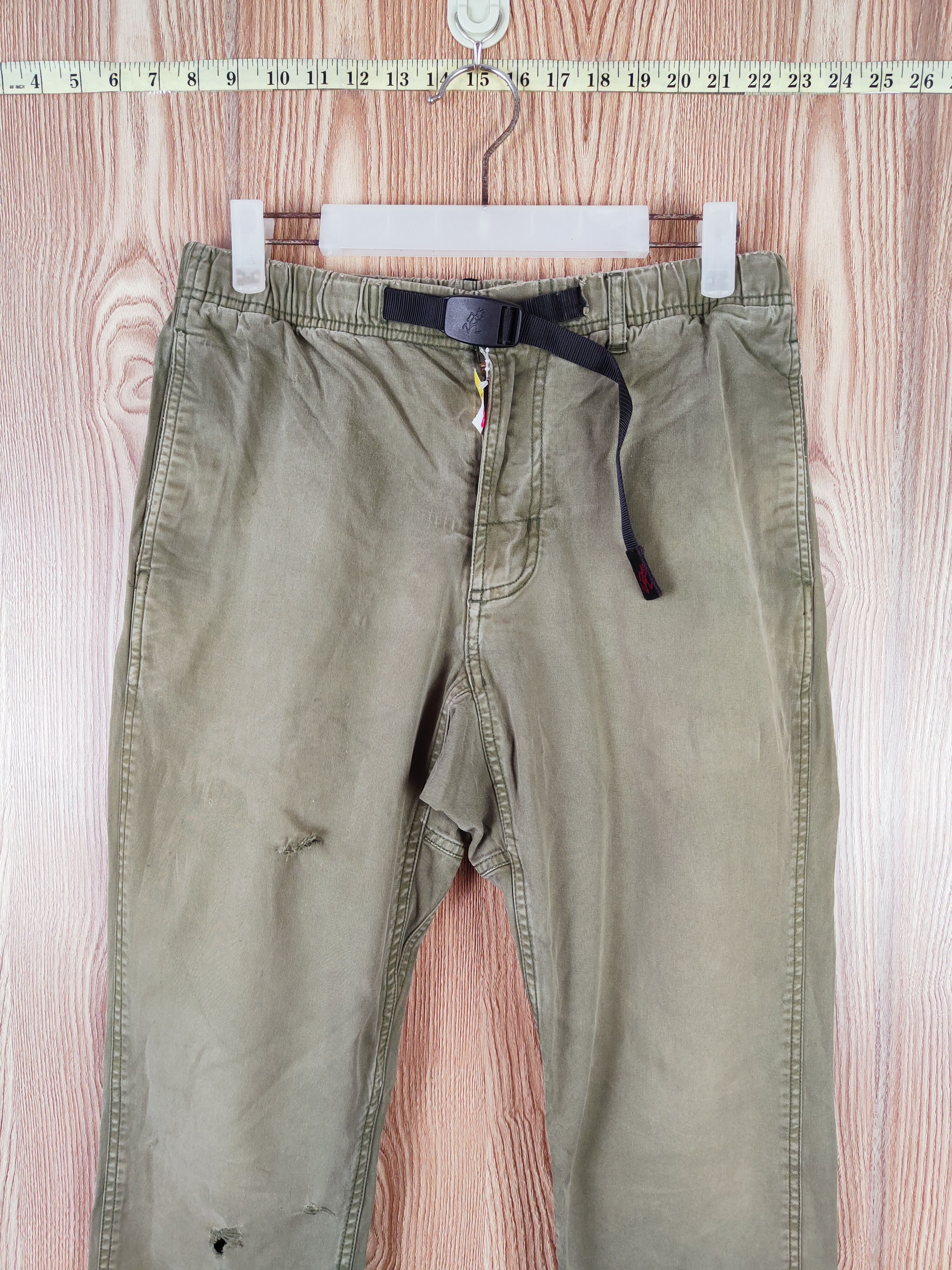 Gramicci Gramicci Green Faded Ripped Multipocket Casual Pants #W236 Size US 29 - 2 Thumbnail