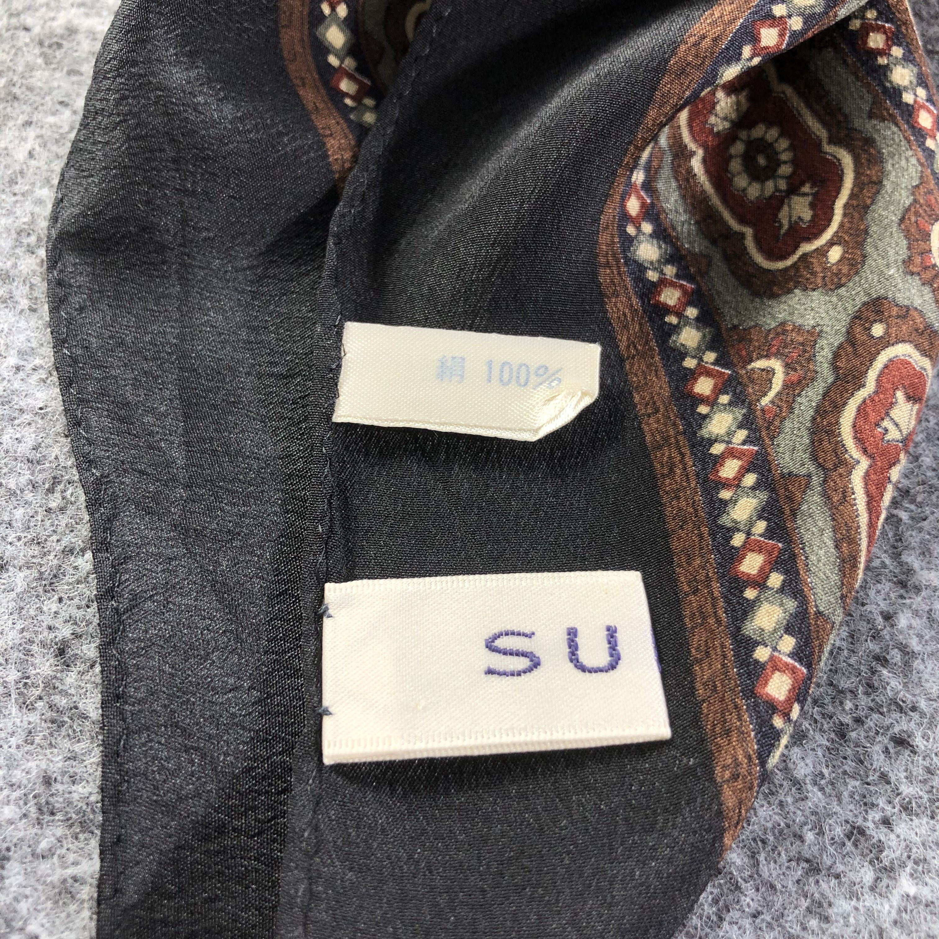 Japanese Brand Suvi Paisley Silk Scarf M687 Size ONE SIZE - 3 Thumbnail