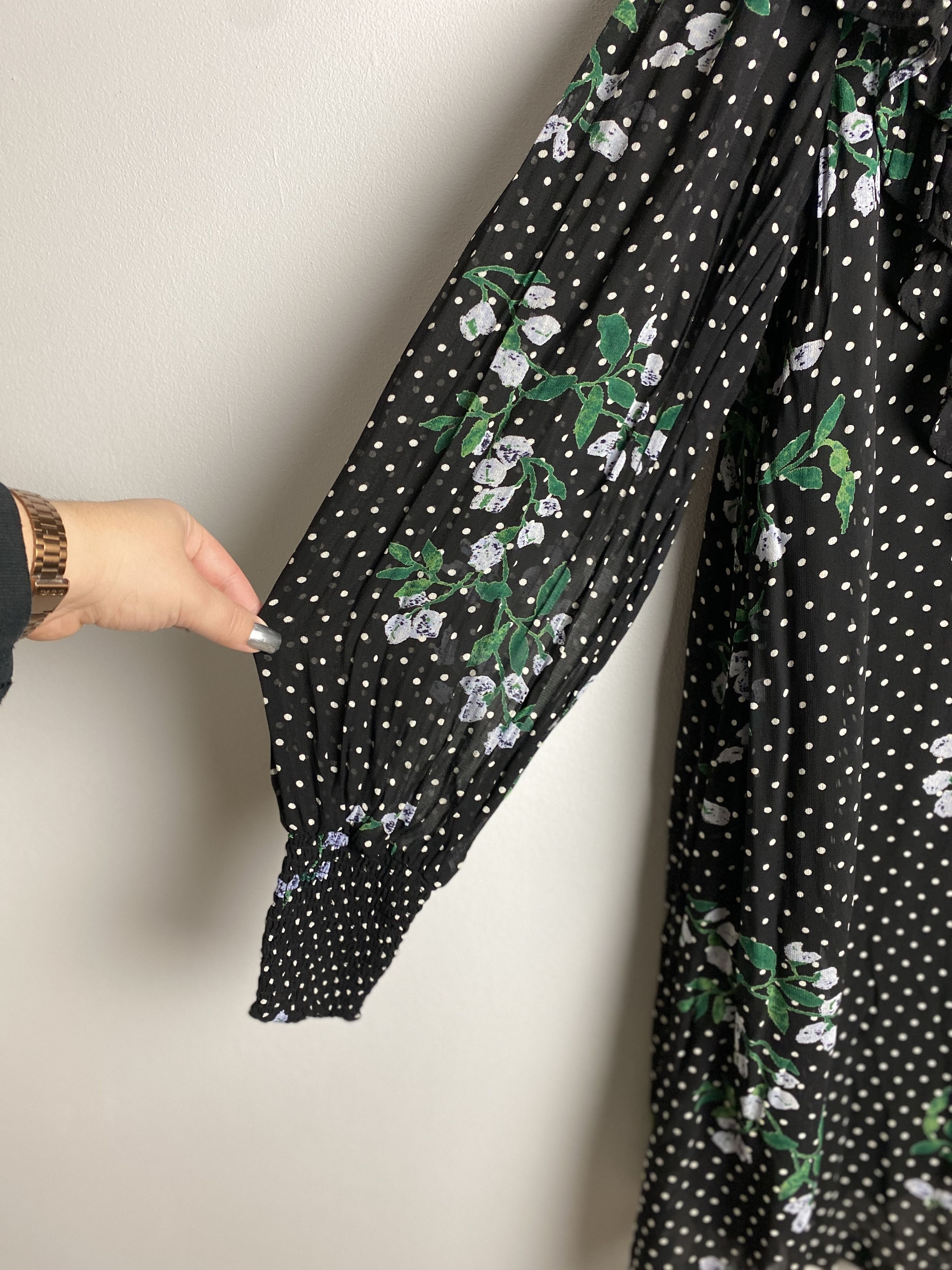 Ganni Ganni Rometty Georgette polka dot floral viscose dress Size S / US 4 / IT 40 - 2 Thumbnail