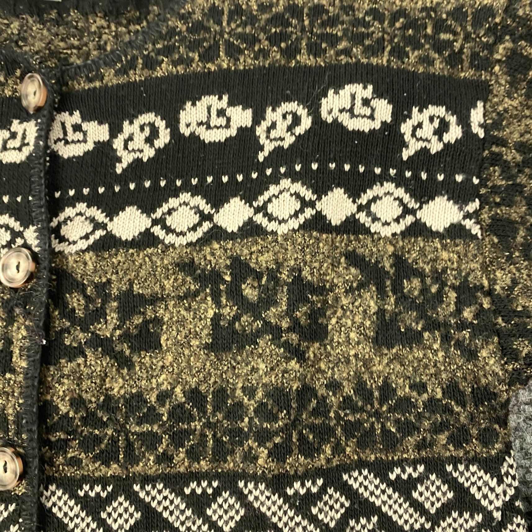 Vintage VINTAGE Cristina Cardigan Shirt Womens Medium Black Geometric Knit 100% Acrylic USA Womens Medium Cardigan Size M / US 6-8 / IT 42-44 - 5 Thumbnail