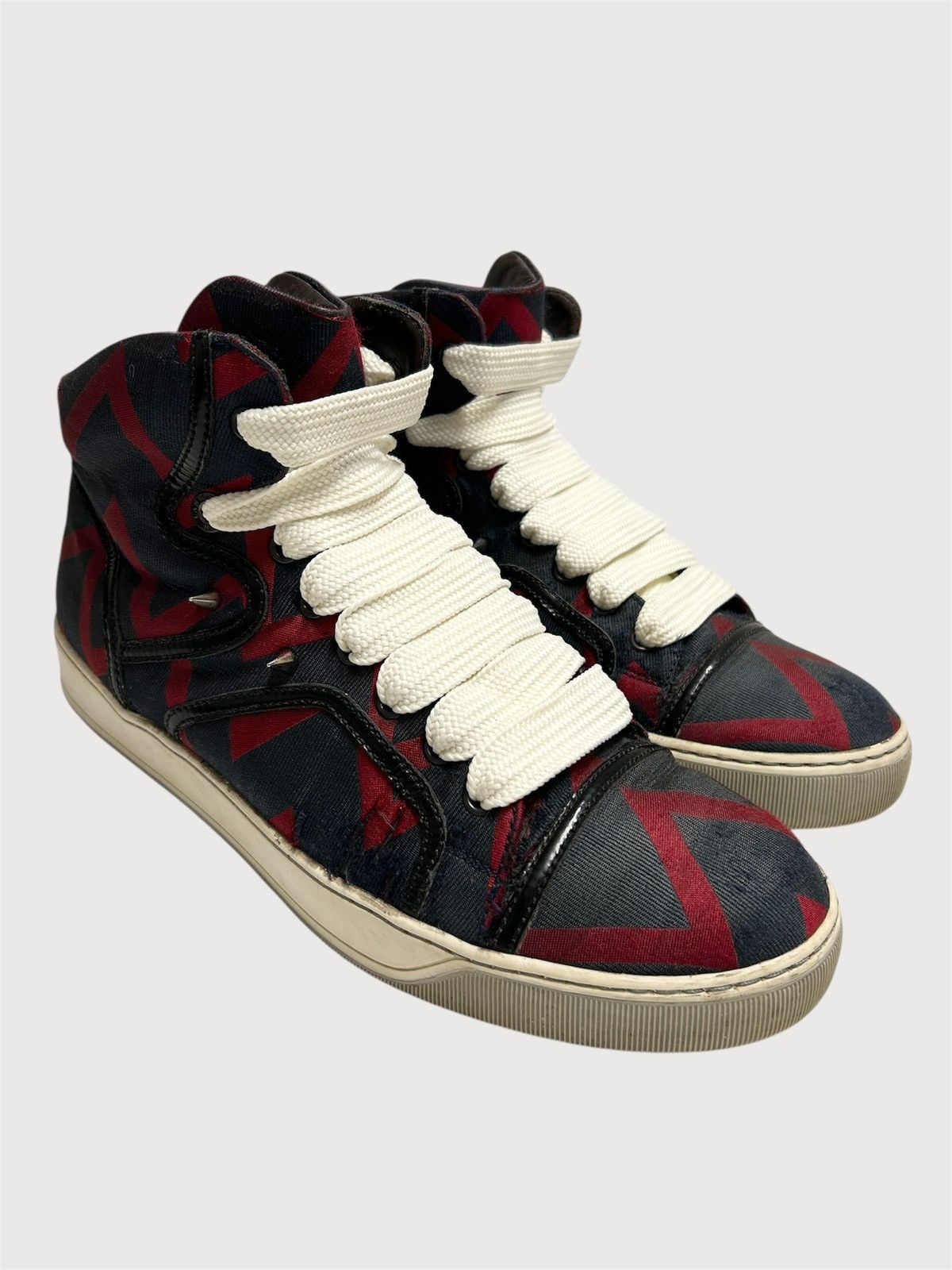 Lanvin SS2012 Zig-Zag Spiked High Top Sneakers Size US 8 / EU 41 - 1 Thumbnail