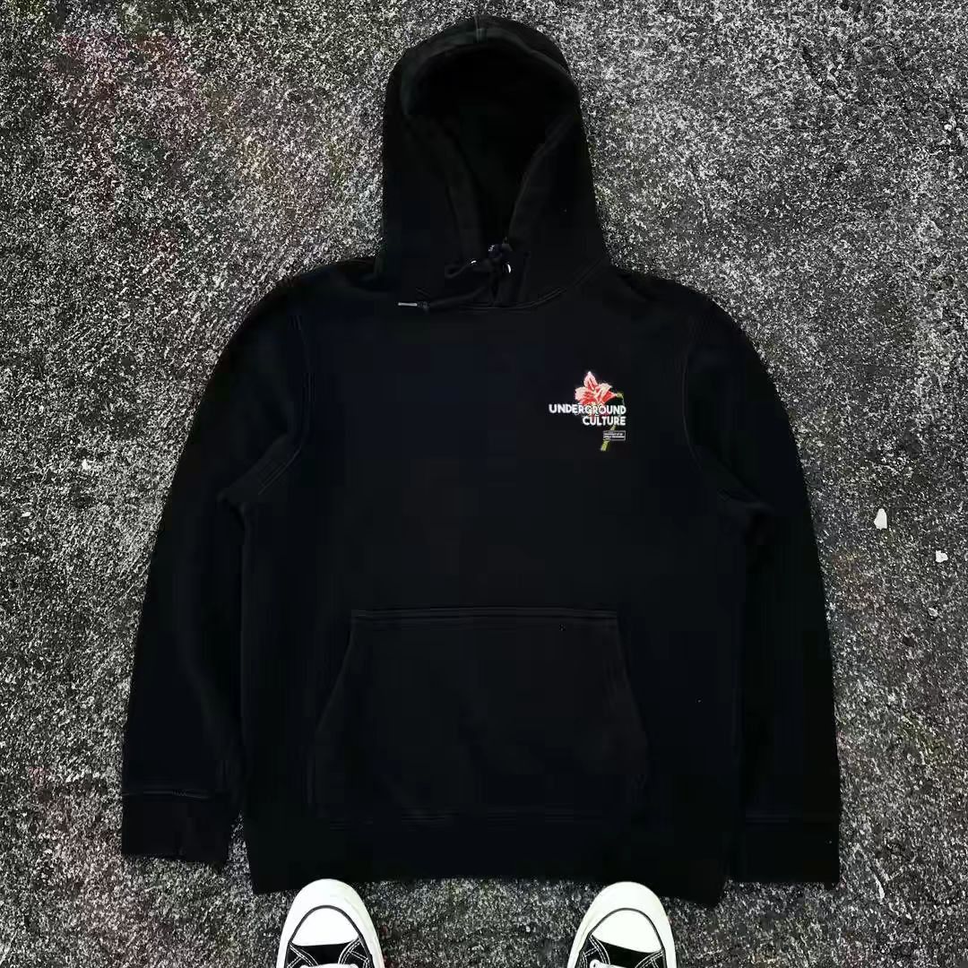 Japanese Brand × Vintage Black washed retro floral print hoodie Size US L / EU 52-54 / 3 - 2 Thumbnail