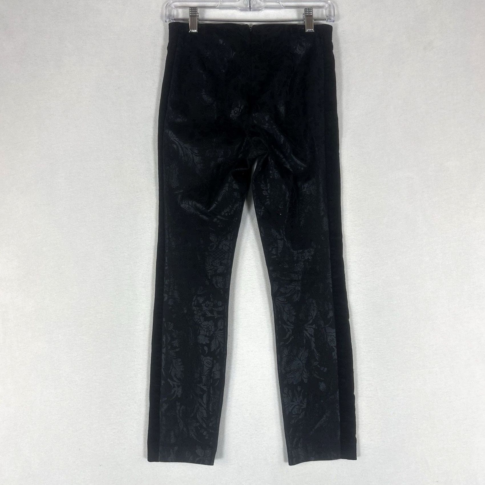 Anthropologie Anthropologie The Essential Skinny Pants Womens 0 Black Jacquard Brocade Foil Dress Pants Skinny Inseam 26in Black Womens 0 Pants Size 25" / US 0 / IT 36 - 7 Thumbnail