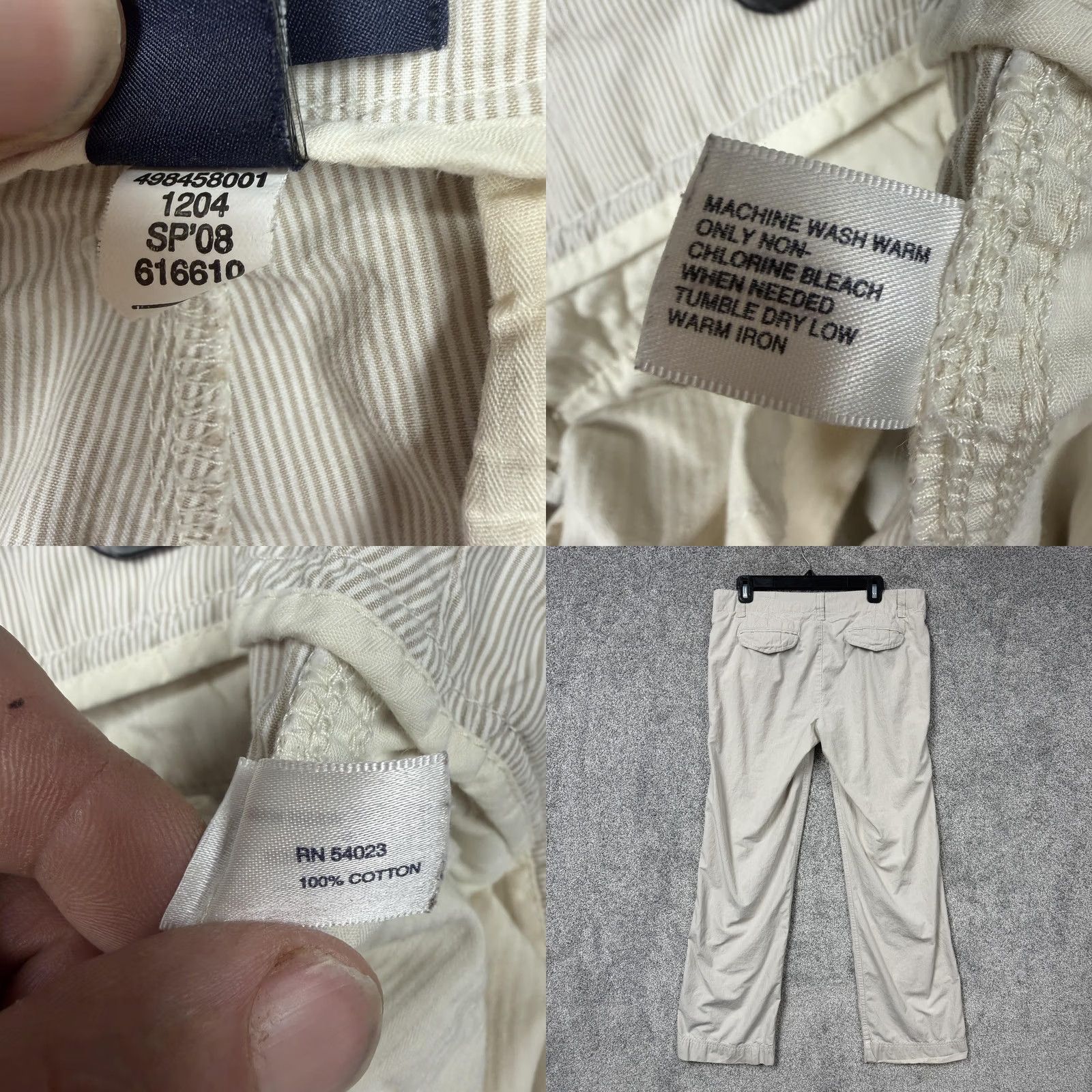 Gap Gap Straight Chino Pants White 8 34x29 Preppy Pinstripe Business Casual Spring Size 30" / US 8 / IT 44 - 8 Thumbnail