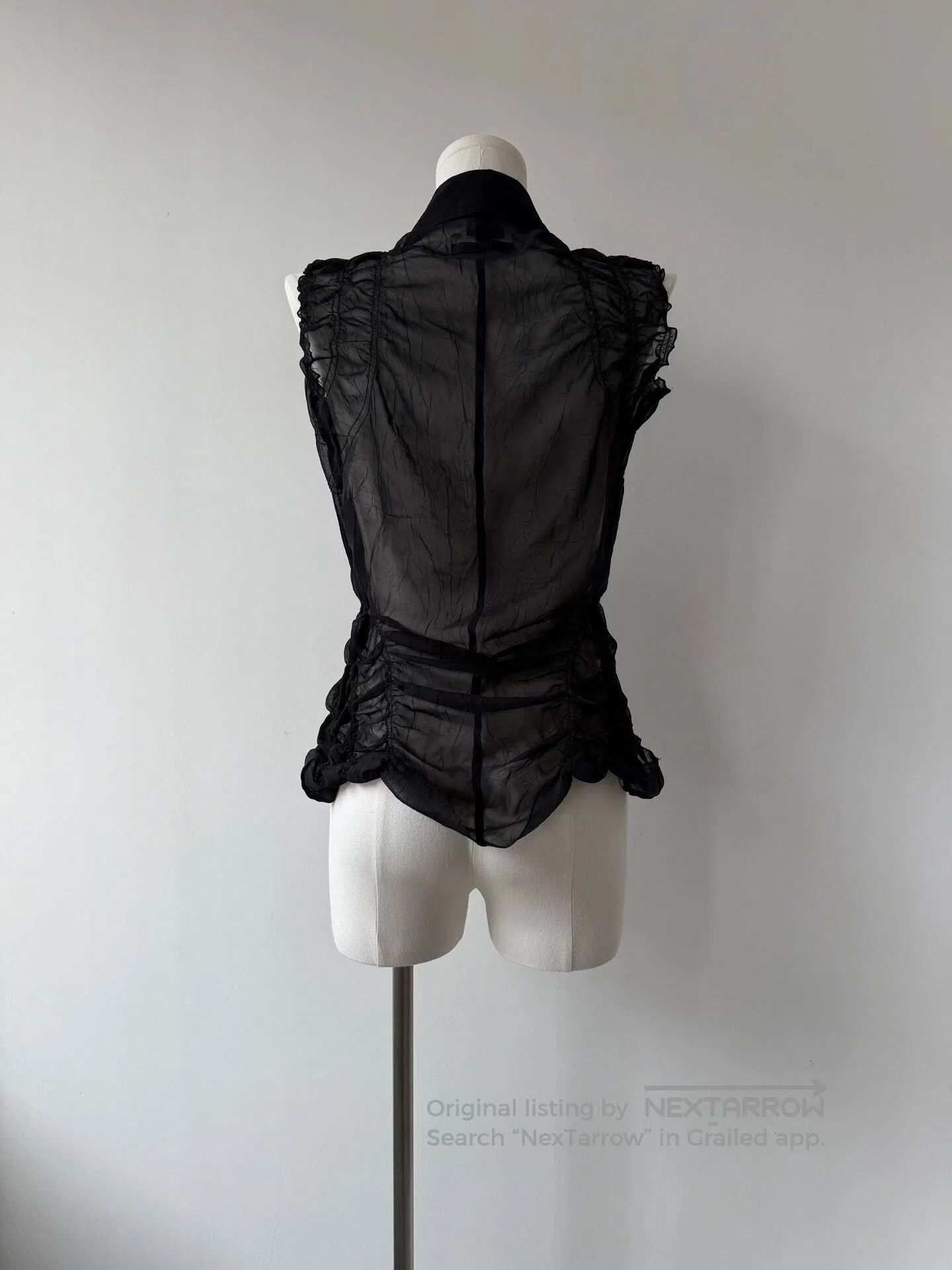 Jean Paul Gaultier Jean Paul Gaultier Sheer Black Sleeveless Top. Size S / US 4 / IT 40 - 7 Thumbnail