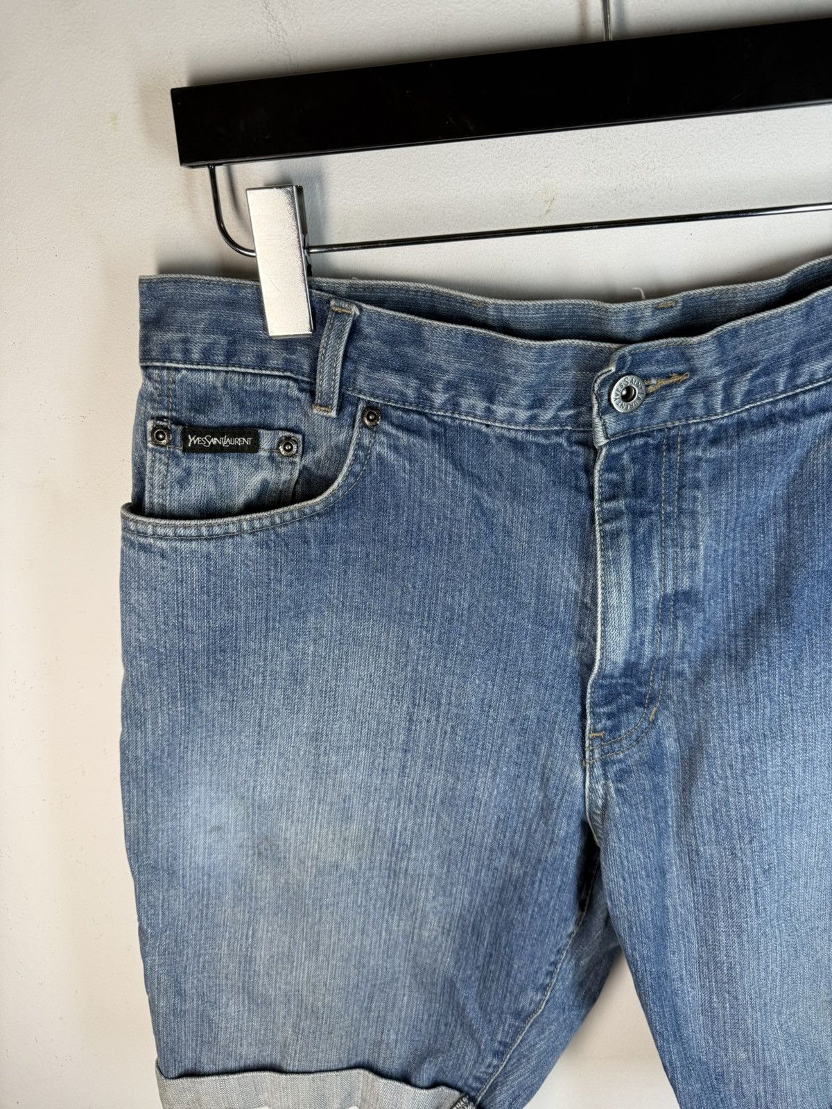 Yves Saint Laurent Denim YSL Shorts Jeans Blue YSL Jeans Shorts Size US 36 / EU 52 - 6 Thumbnail