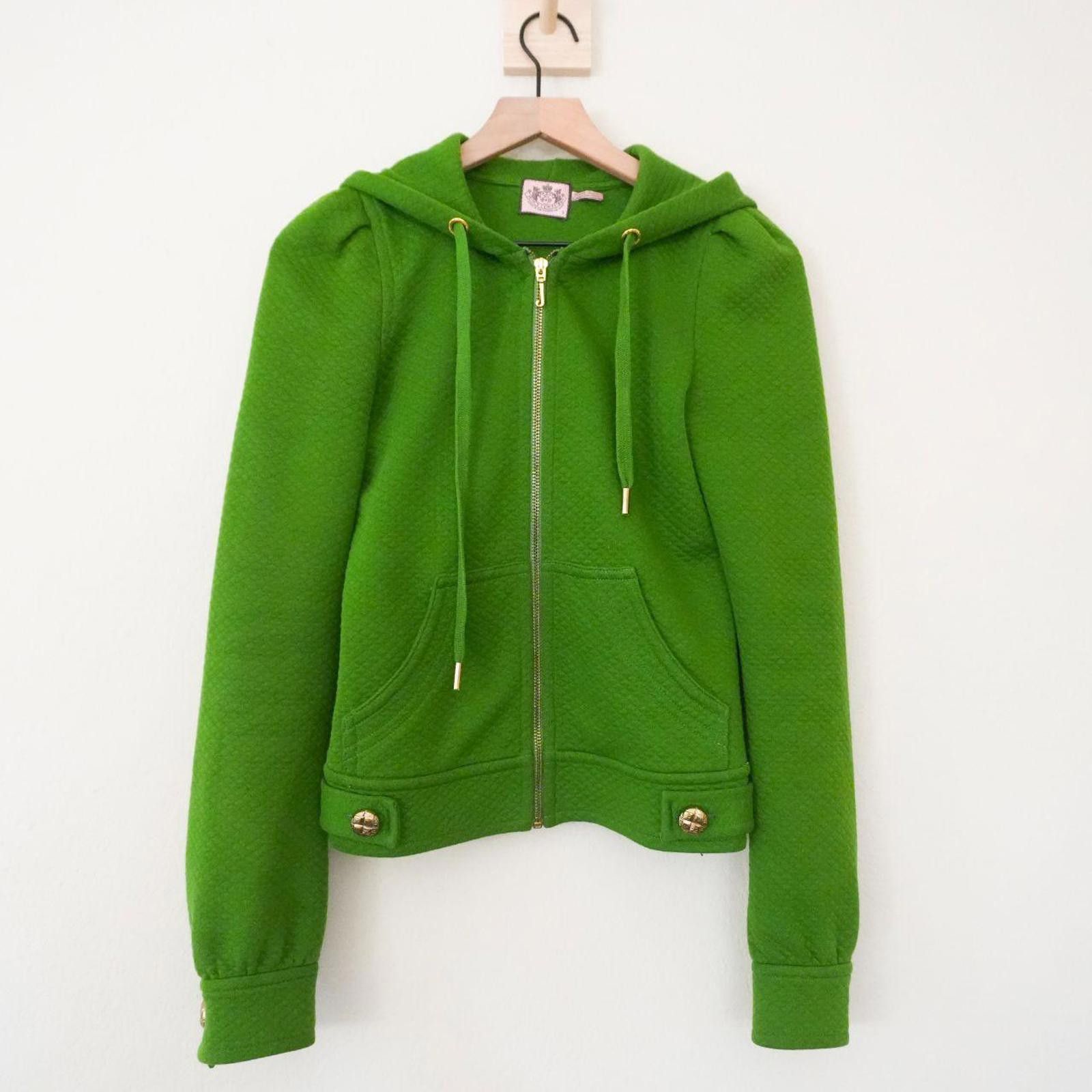 Juicy Couture Jeans Juicy Couture Hoodie Women's S Lime Green Full Zip Waffle Size S / US 4 / IT 40 - 1 Thumbnail