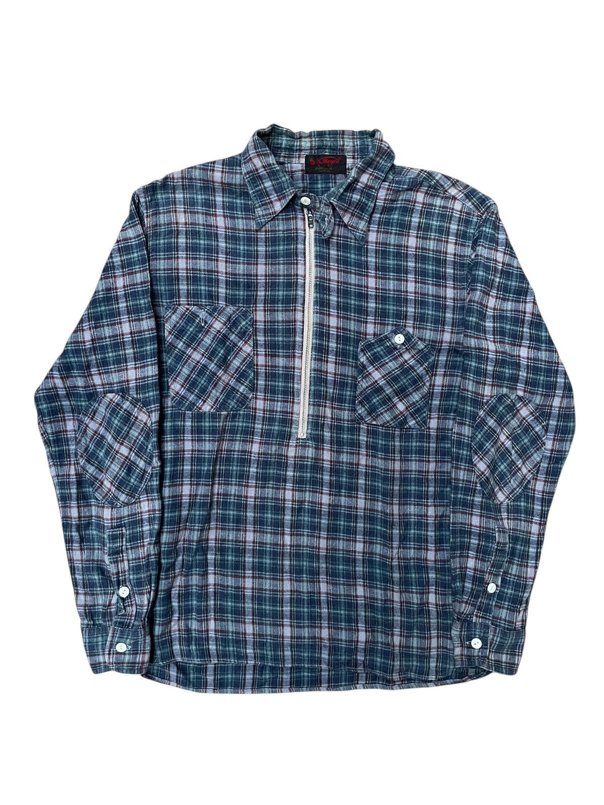 Vintage Kriff Mayer Repro 40s Half Zip Talon Flannel shirt Size US M / EU 48-50 / 2 - 2 Thumbnail