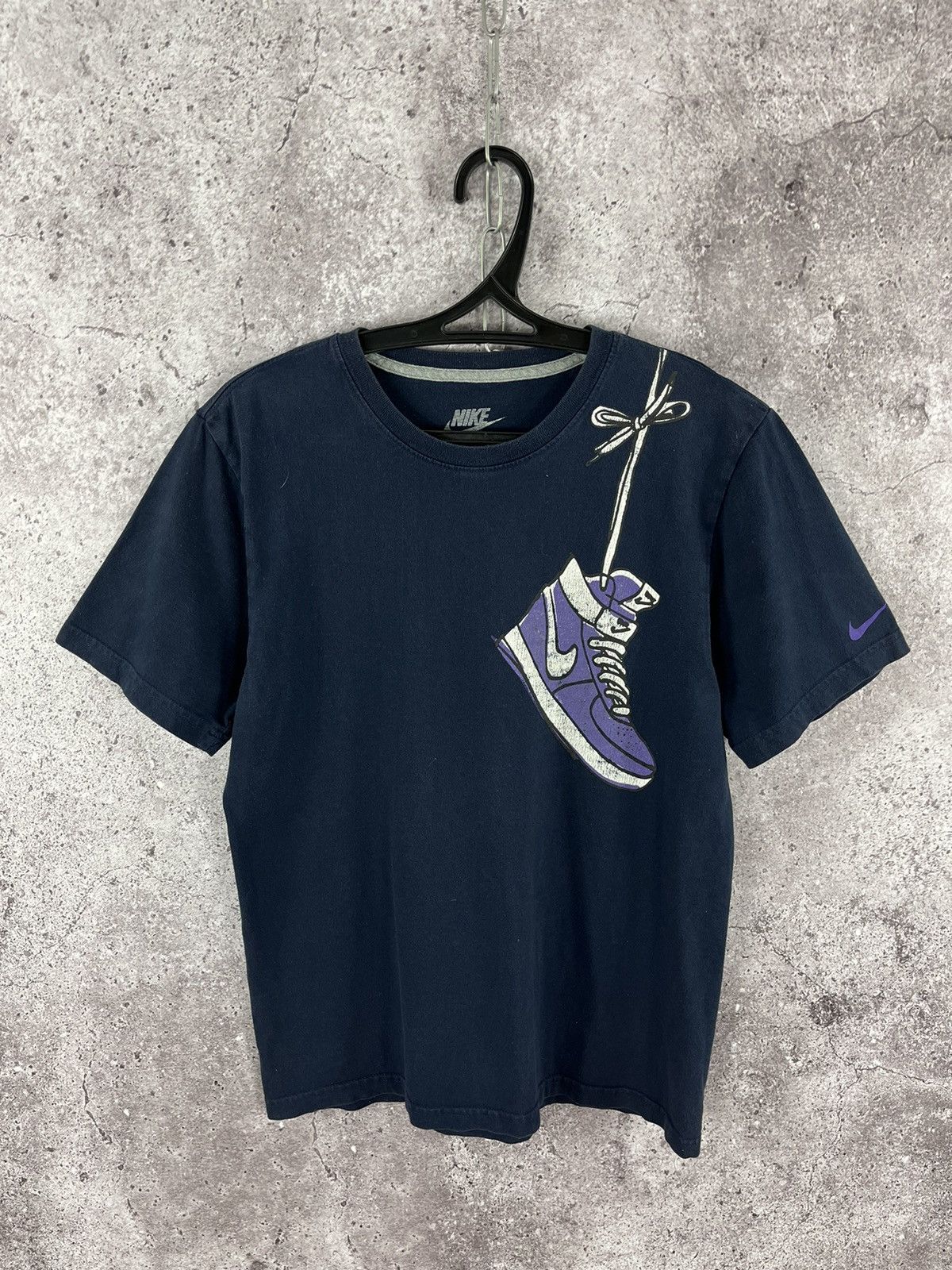 Nike × Vintage Vintage Nike T-Shirt High Force Logo Y2K Drill Navy Size S Size US S / EU 44-46 / 1 - 1 Thumbnail