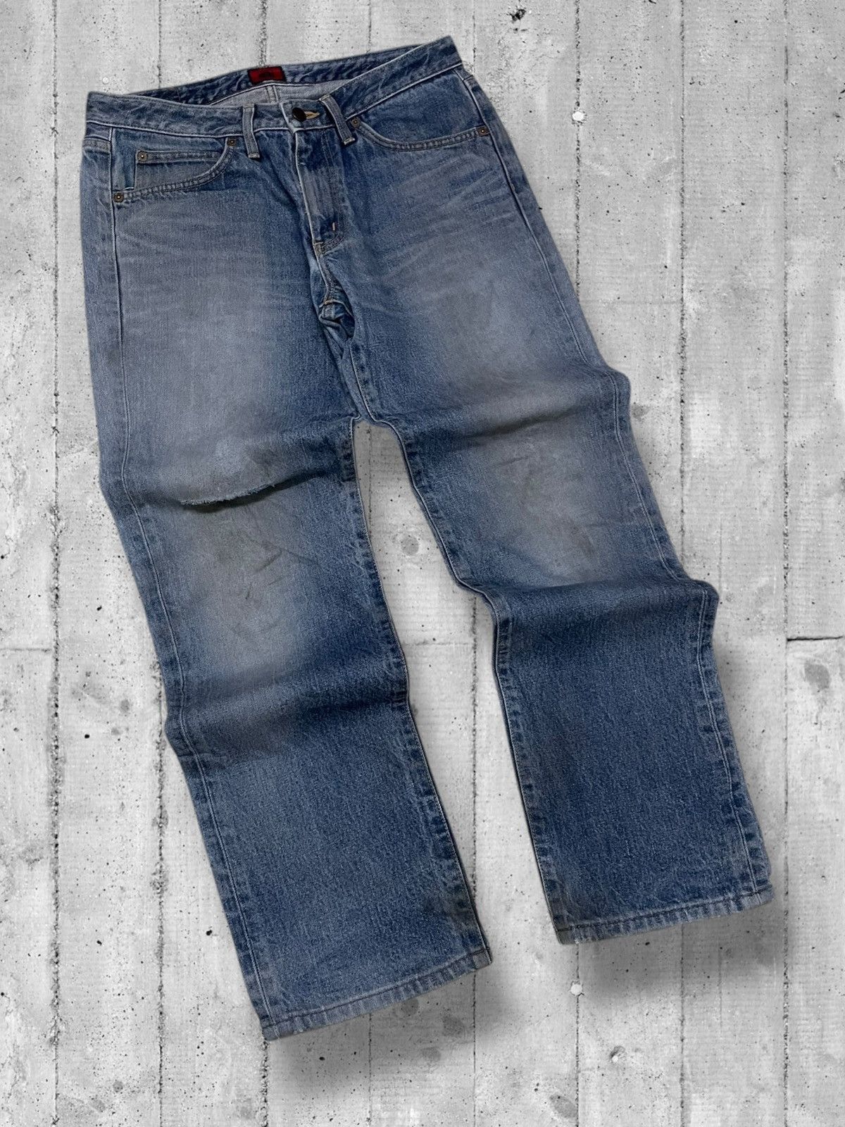Designer × Edwin × Vintage Vintage 1990s Japan Designer Edwin 503 Distressed Blue Denim Size US 32 / EU 48 - 2 Thumbnail