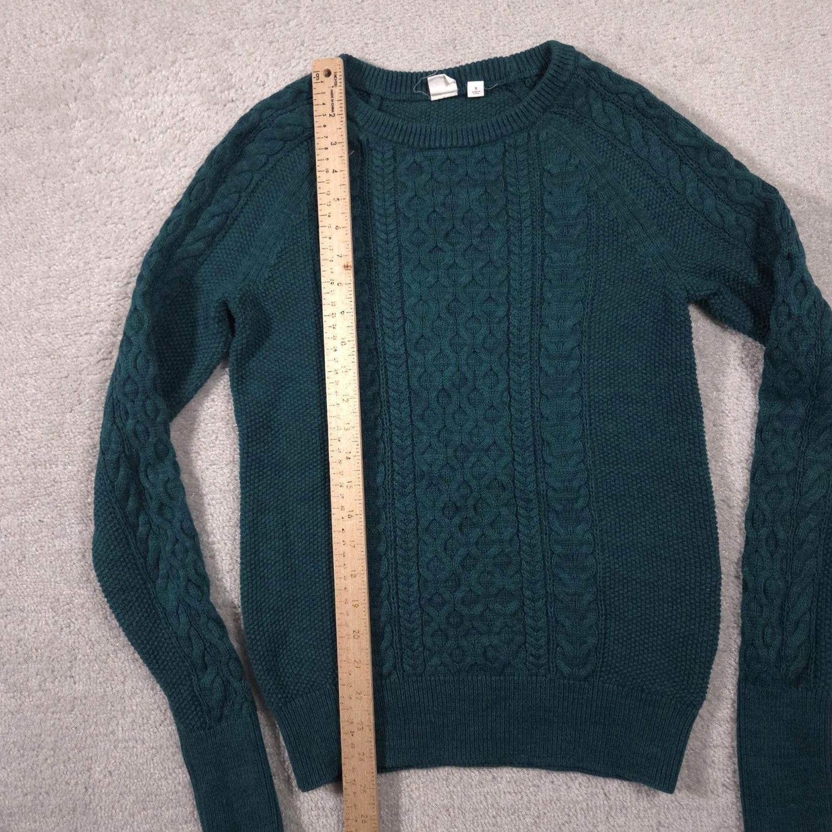 Gap Gap Sweater Womens S Green Cable-Knit Crew Raglan Long Sleeve Pullover Casual Winter Shirt Size S / US 4 / IT 40 - 5 Thumbnail