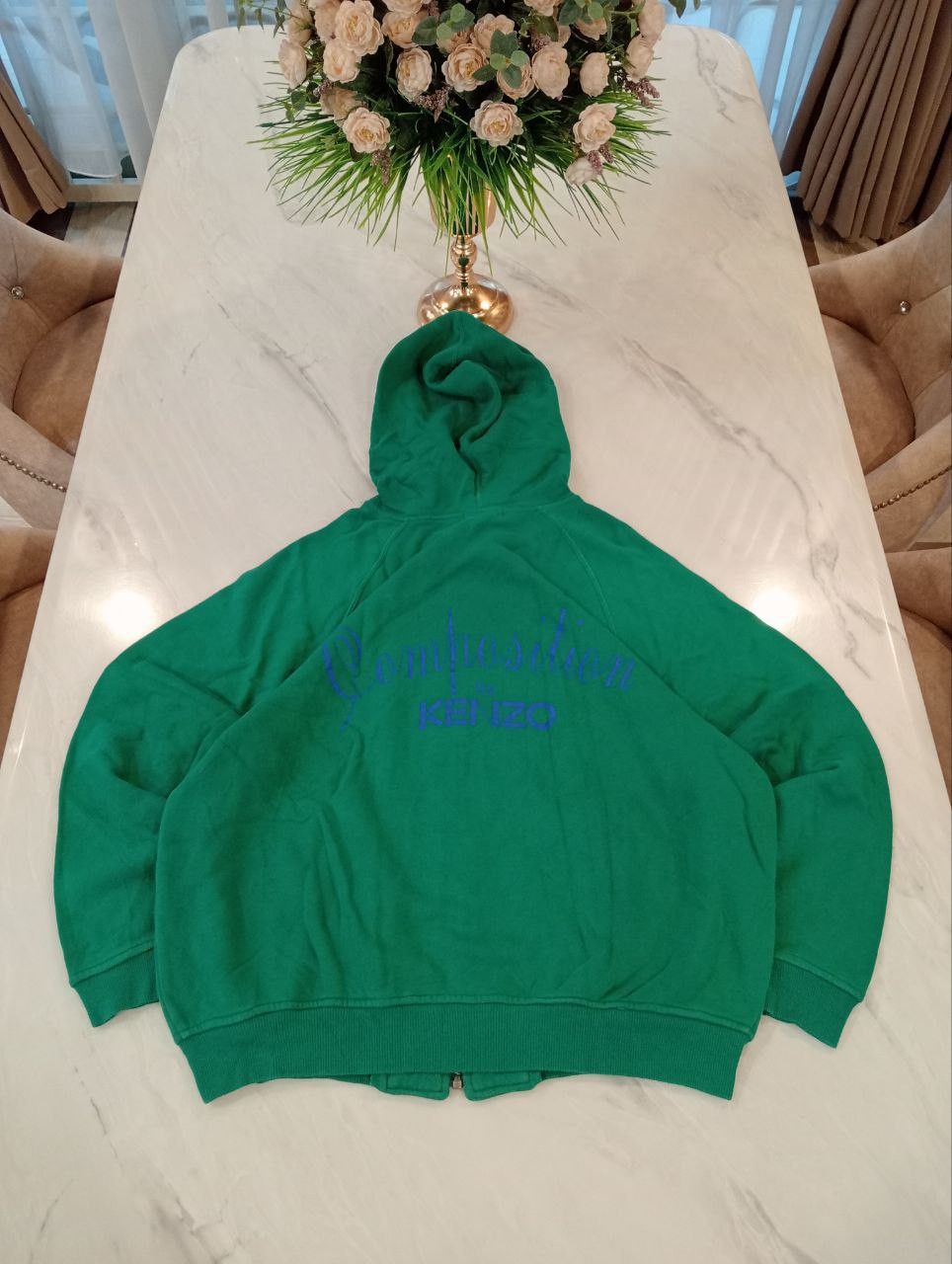 Kenzo VINTAGE KENZO JAPAN COMPOSITION HOODIE - SIZE 38 Size US M / EU 48-50 / 2 - 2 Thumbnail